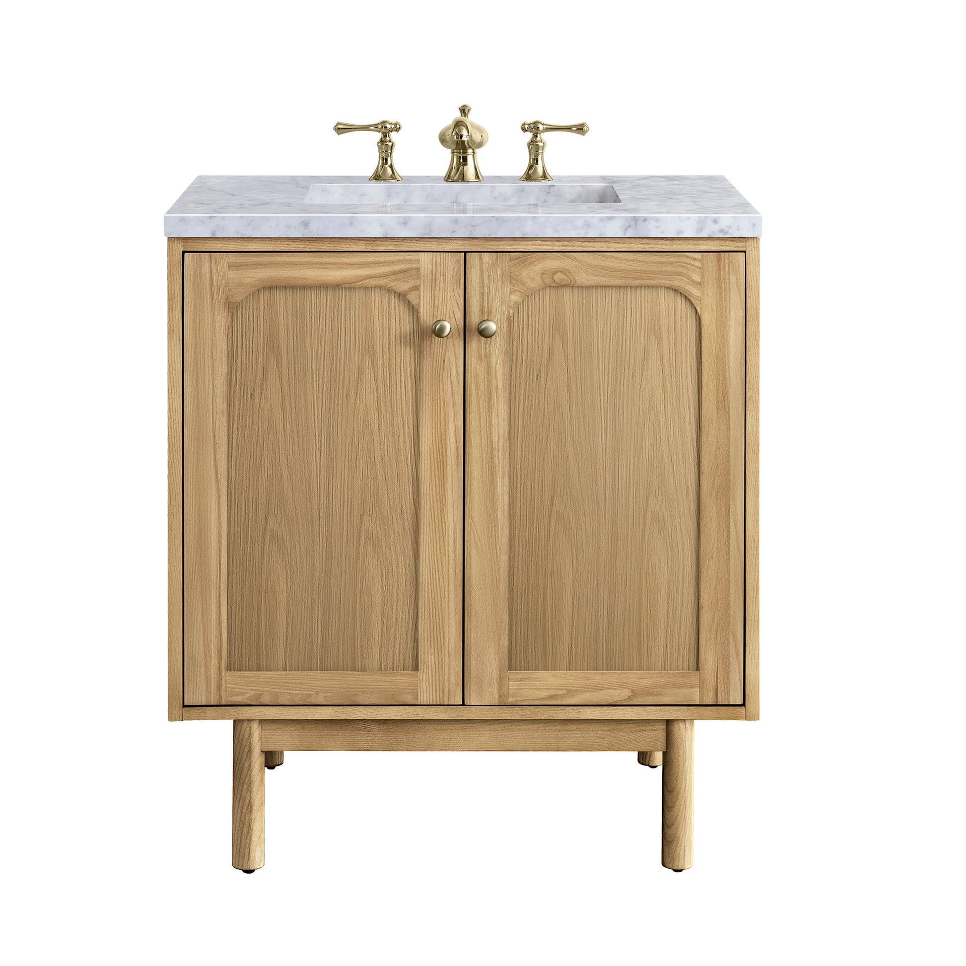 Light Natural Oak / Carrara White - 3 Faucet Holes