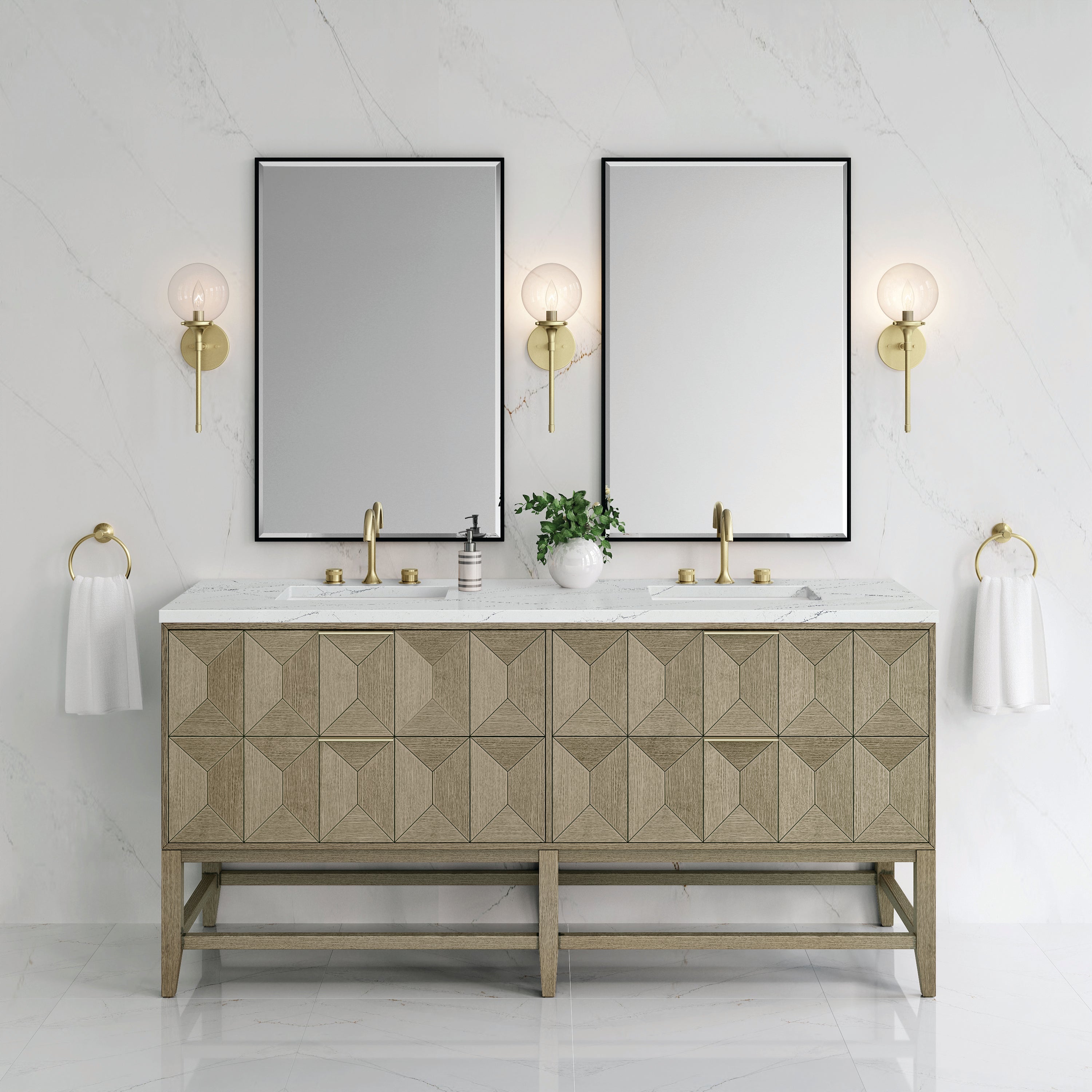 Pebble Oak / Ethereal Noctis - 3 Faucet Holes