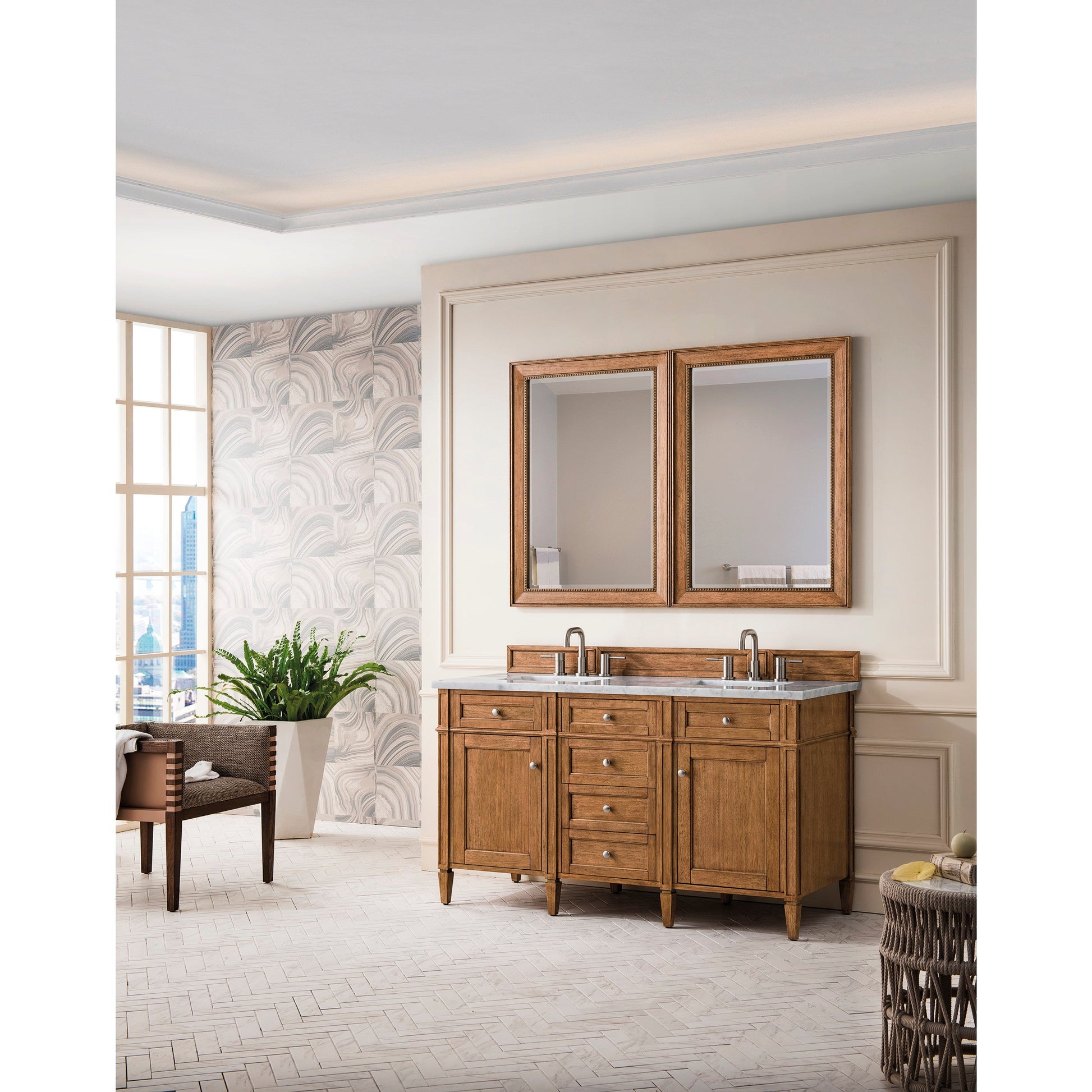 Saddle Brown / Carrara White - 3 Faucet Holes