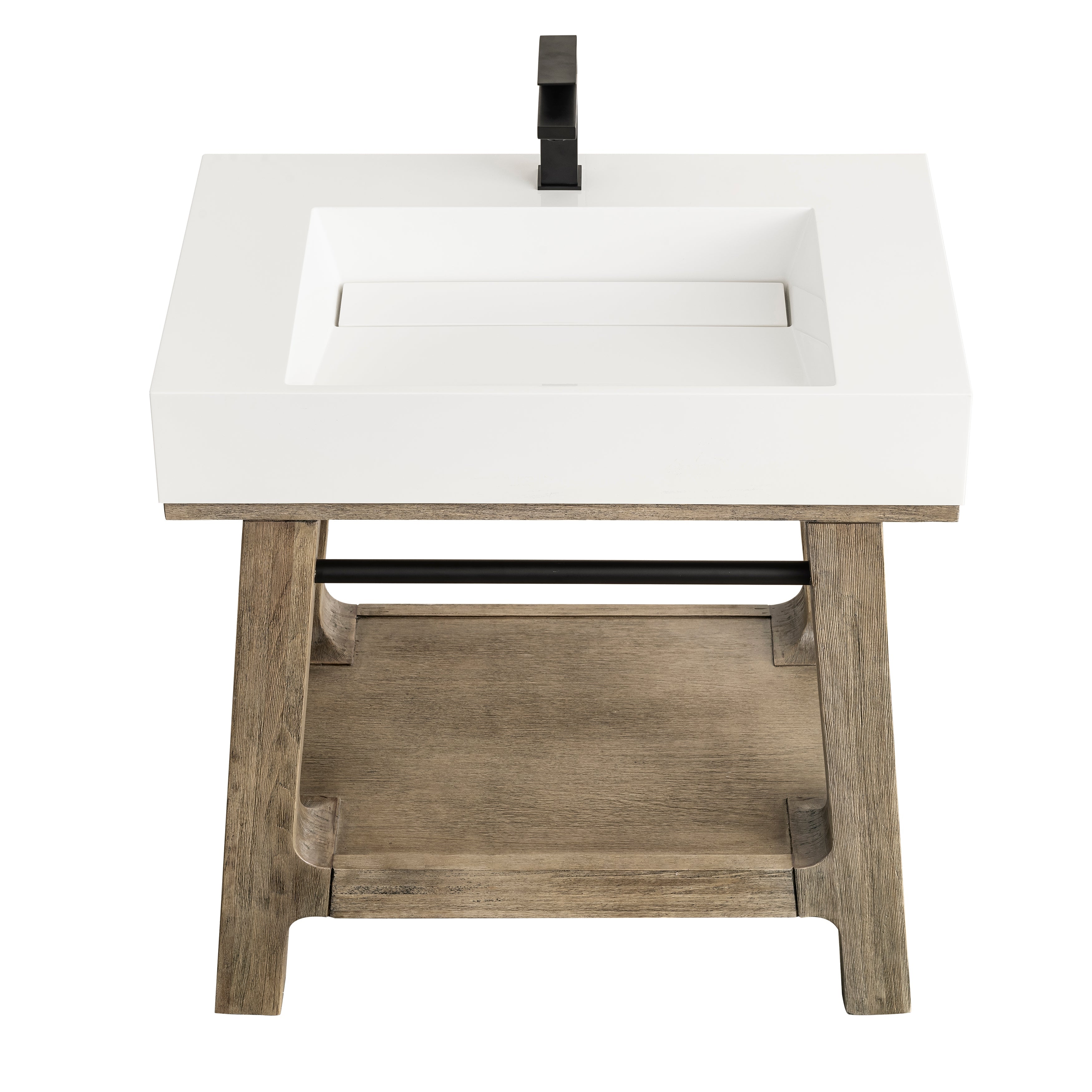 Weathered Timber / Glossy White