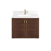 Mid-Century Walnut / White Zeus - 1 Faucet Hole