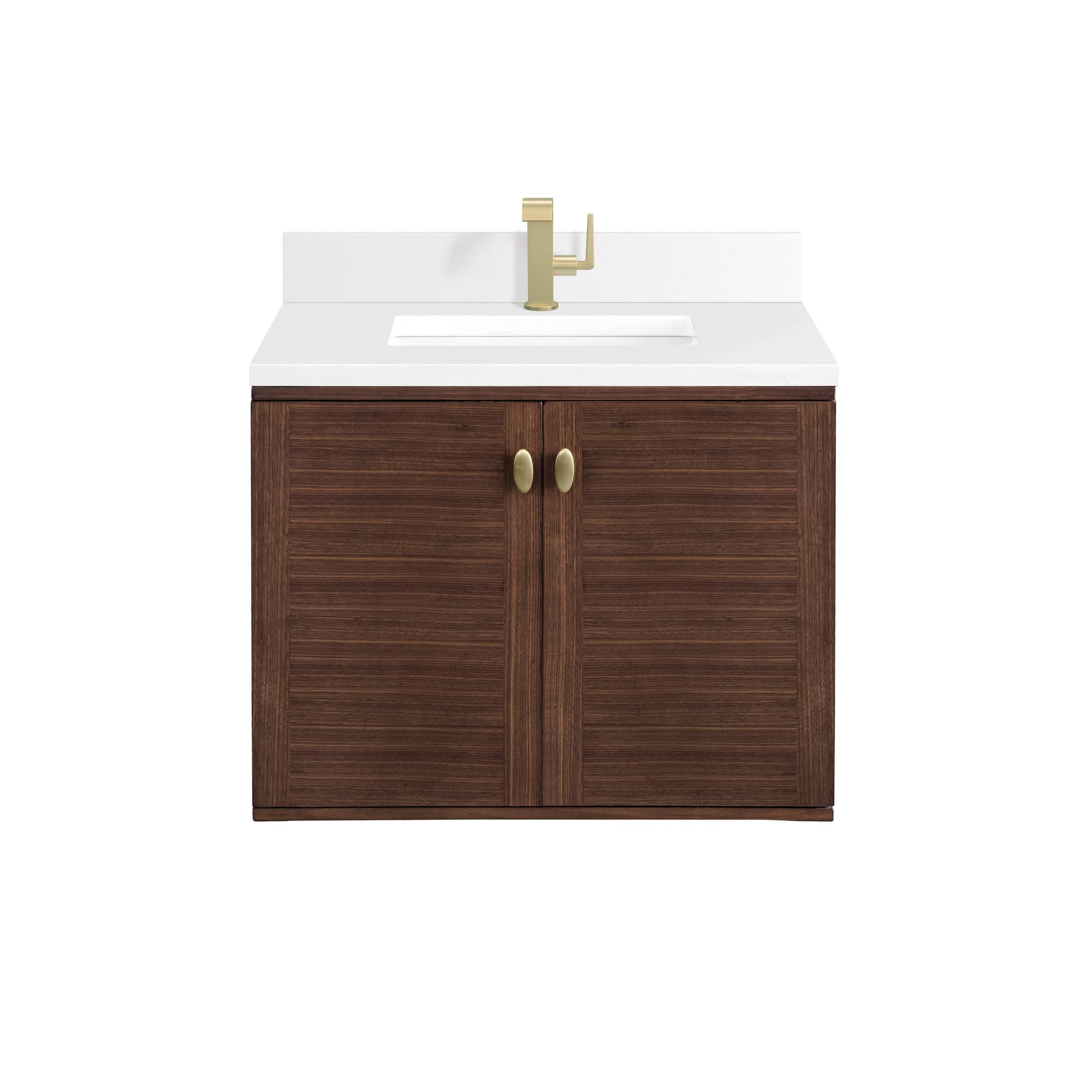 Mid-Century Walnut / White Zeus - 1 Faucet Hole