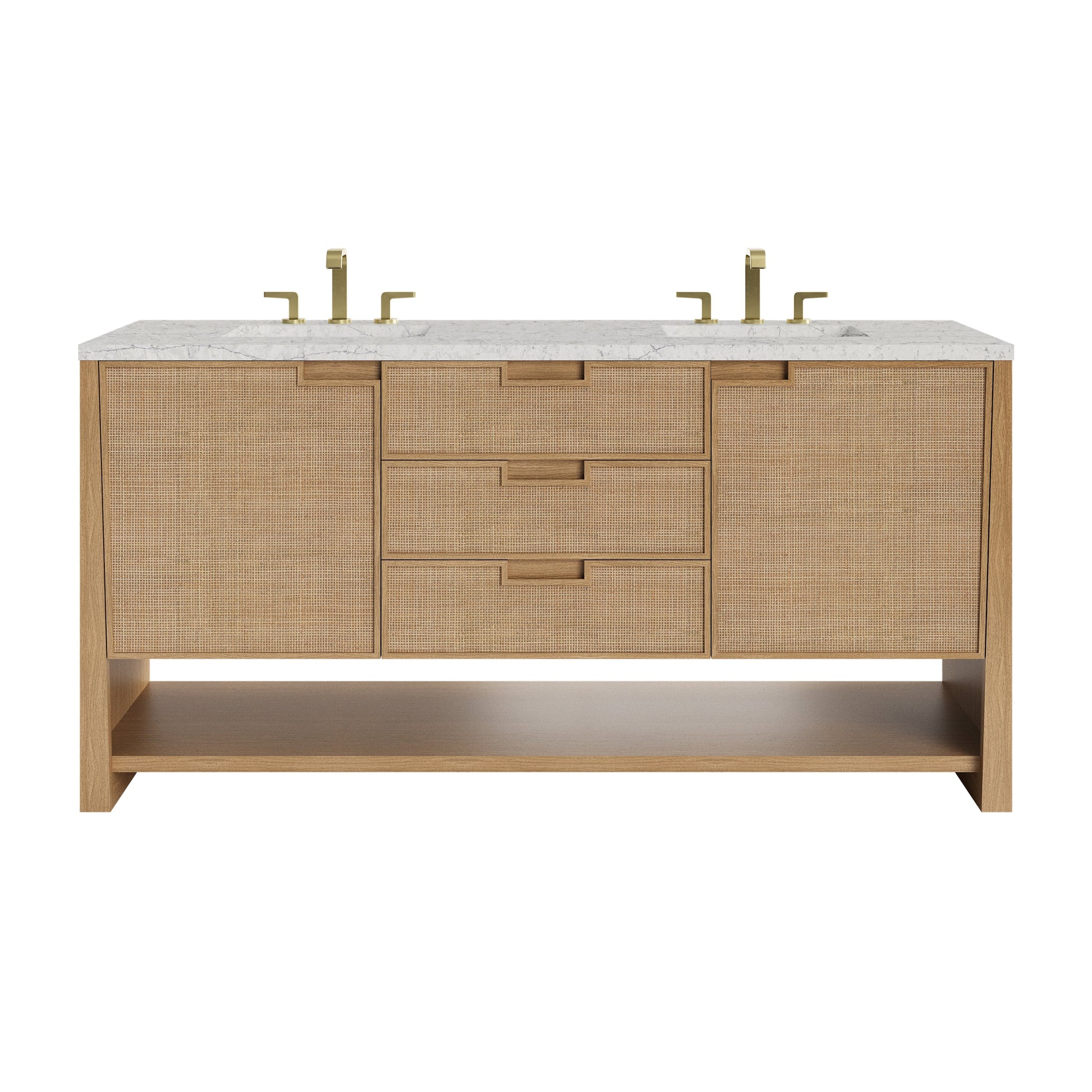 Seaside Oak / Eternal Jasmine Pearl - 3 Faucet Holes