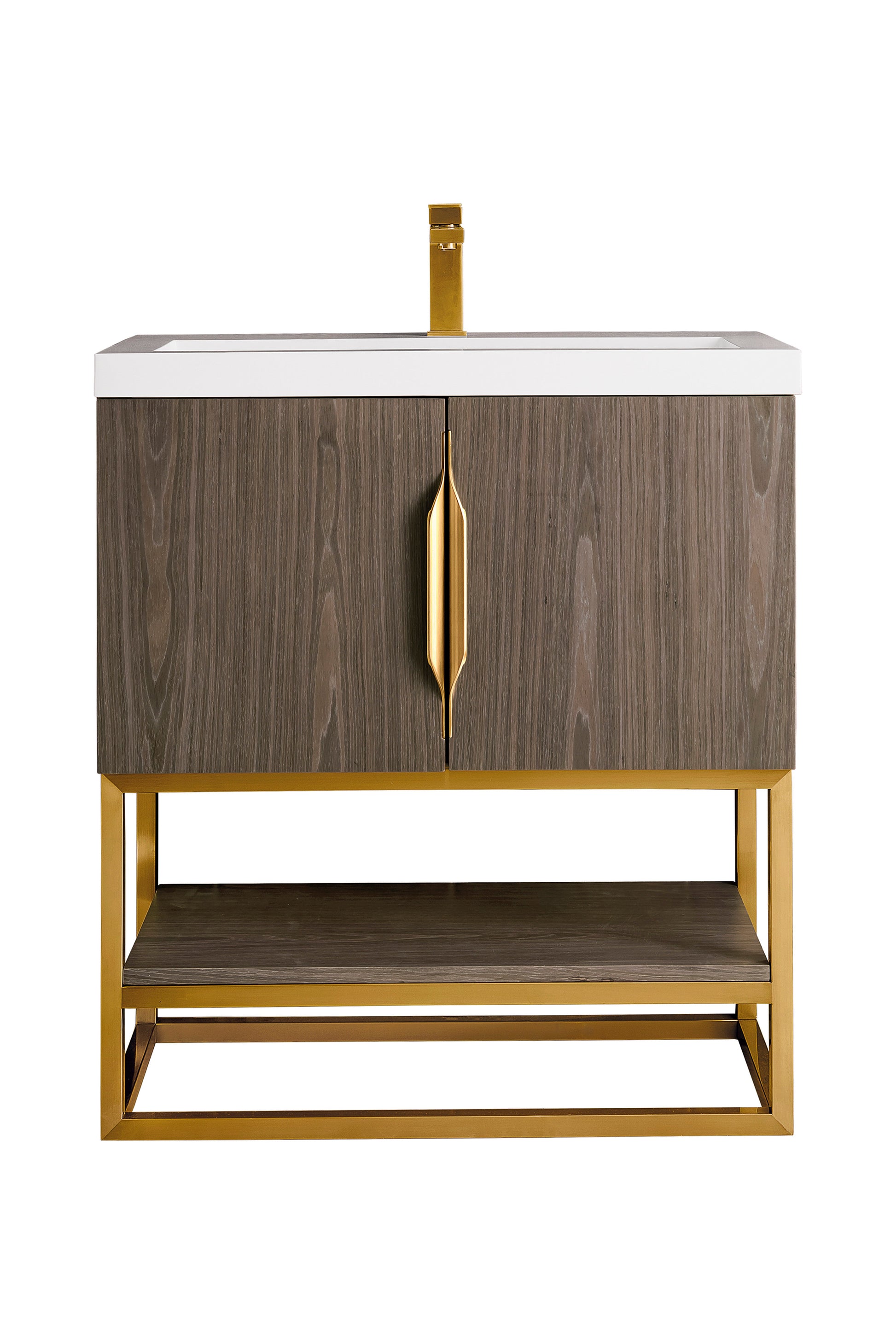 Ash Gray / Radiant Gold / Glossy White - 1 Faucet Hole