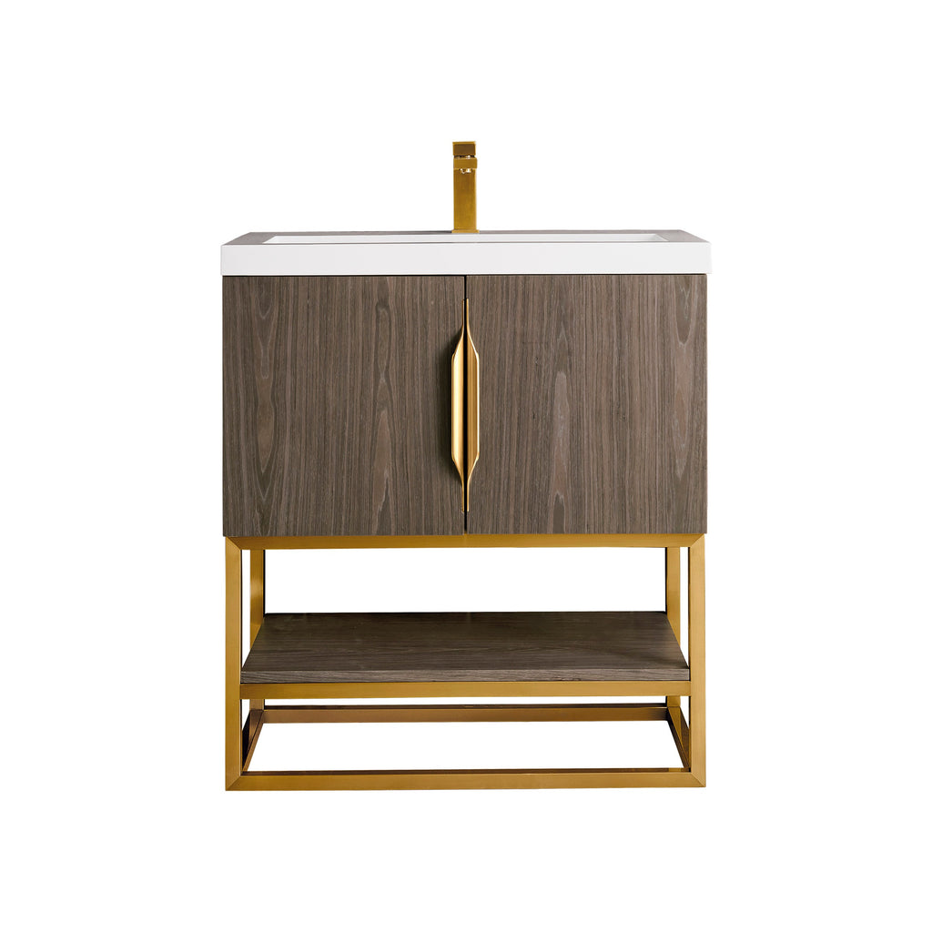 Ash Gray / Radiant Gold / Glossy White - 1 Faucet Hole