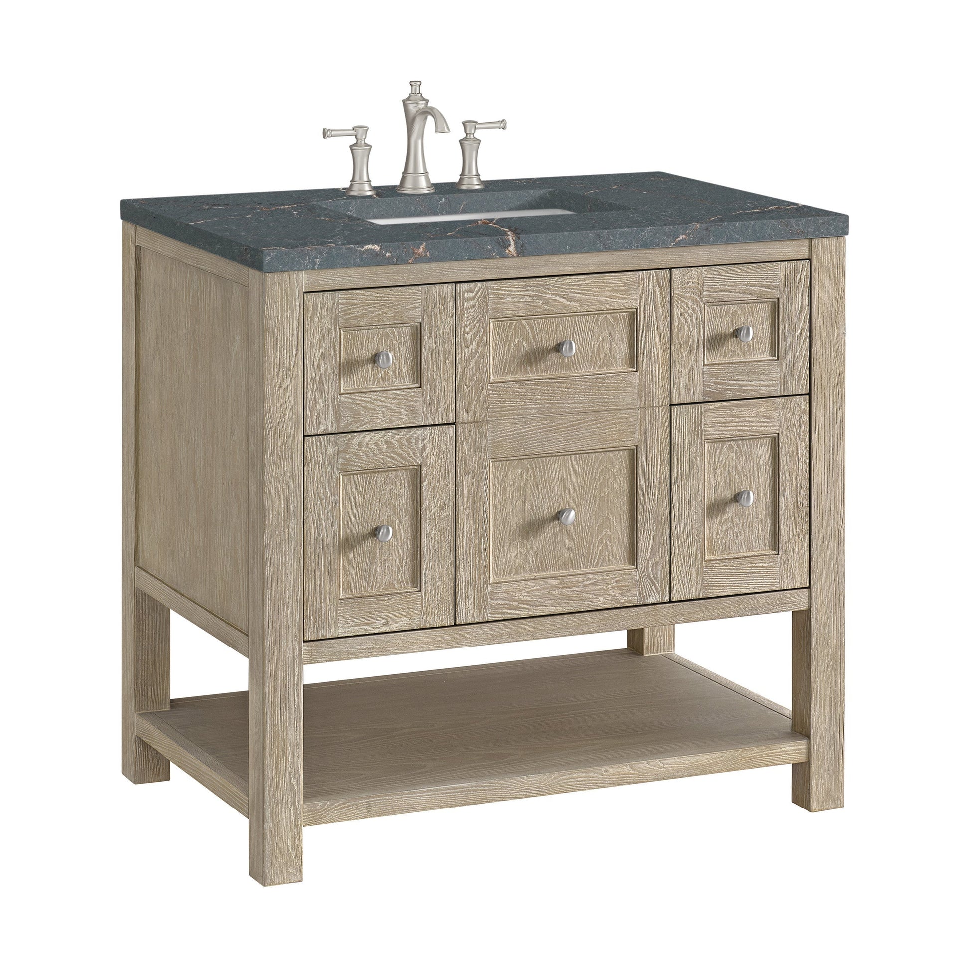 Whitewashed Oak / Parisien Bleu - 3 Faucet Holes
