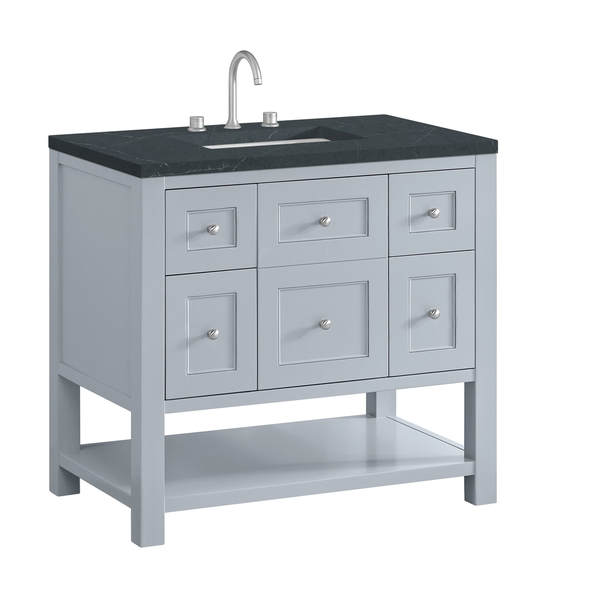 Serenity Blue / Charcoal Soapstone - 3 Faucet Holes