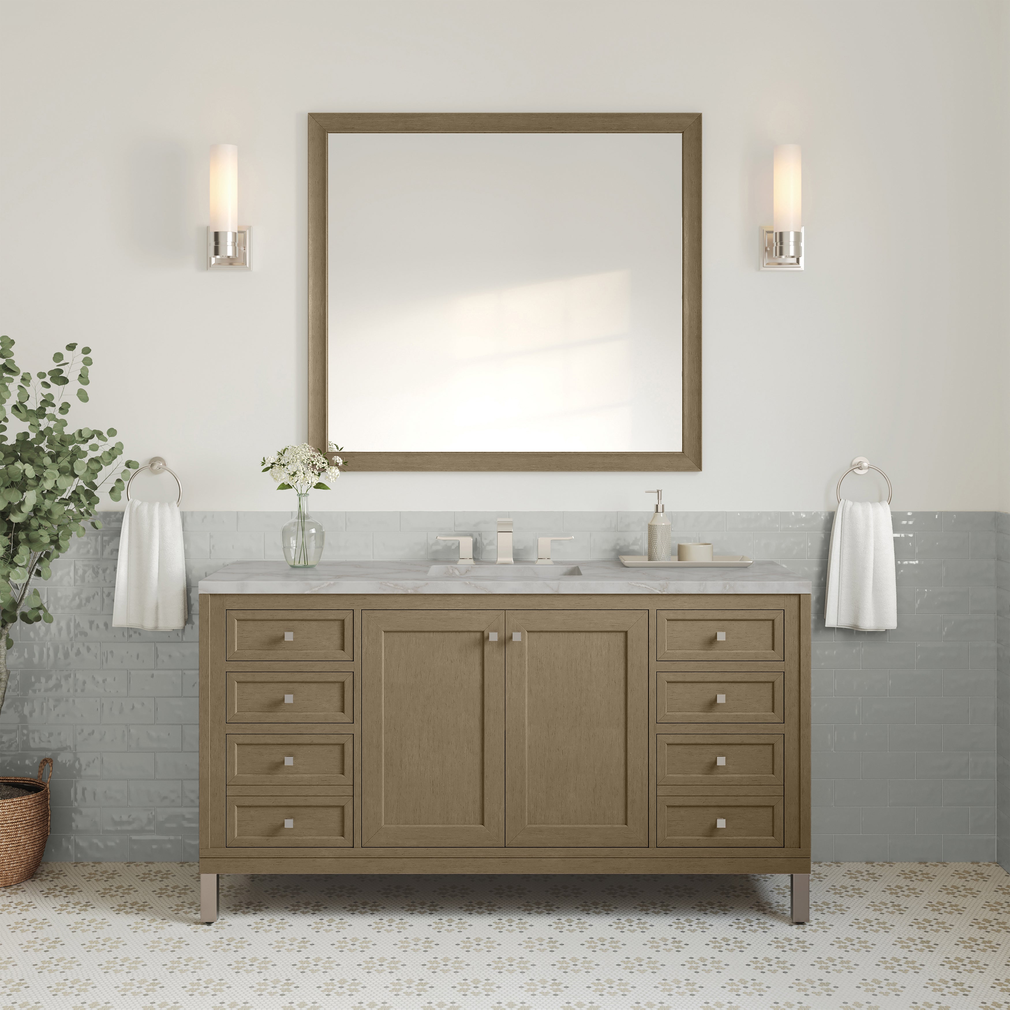 Walnut Whisper / Victorian Silver - 3 Faucet Holes
