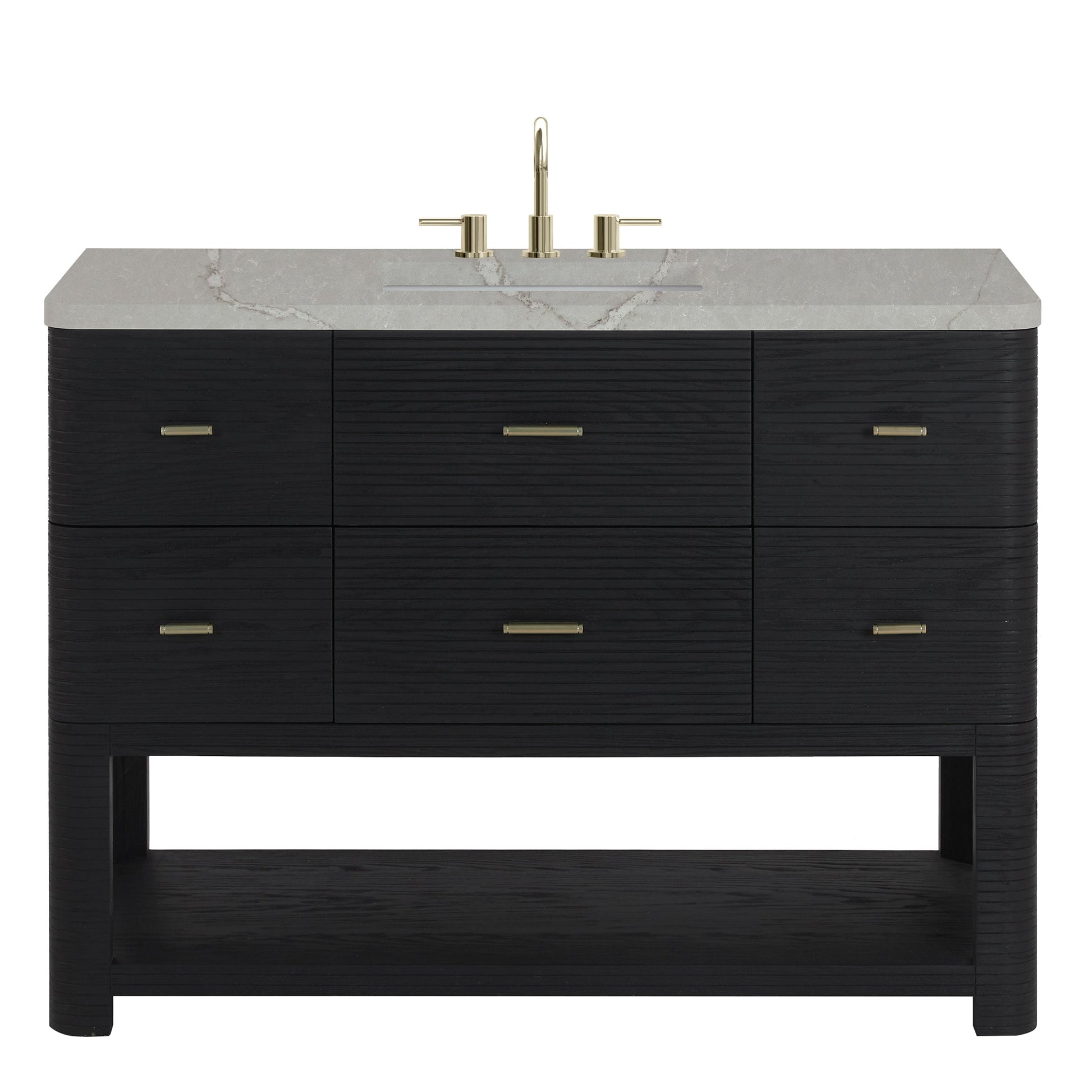 Carbon Oak / Victorian Silver - 3 Faucet Holes