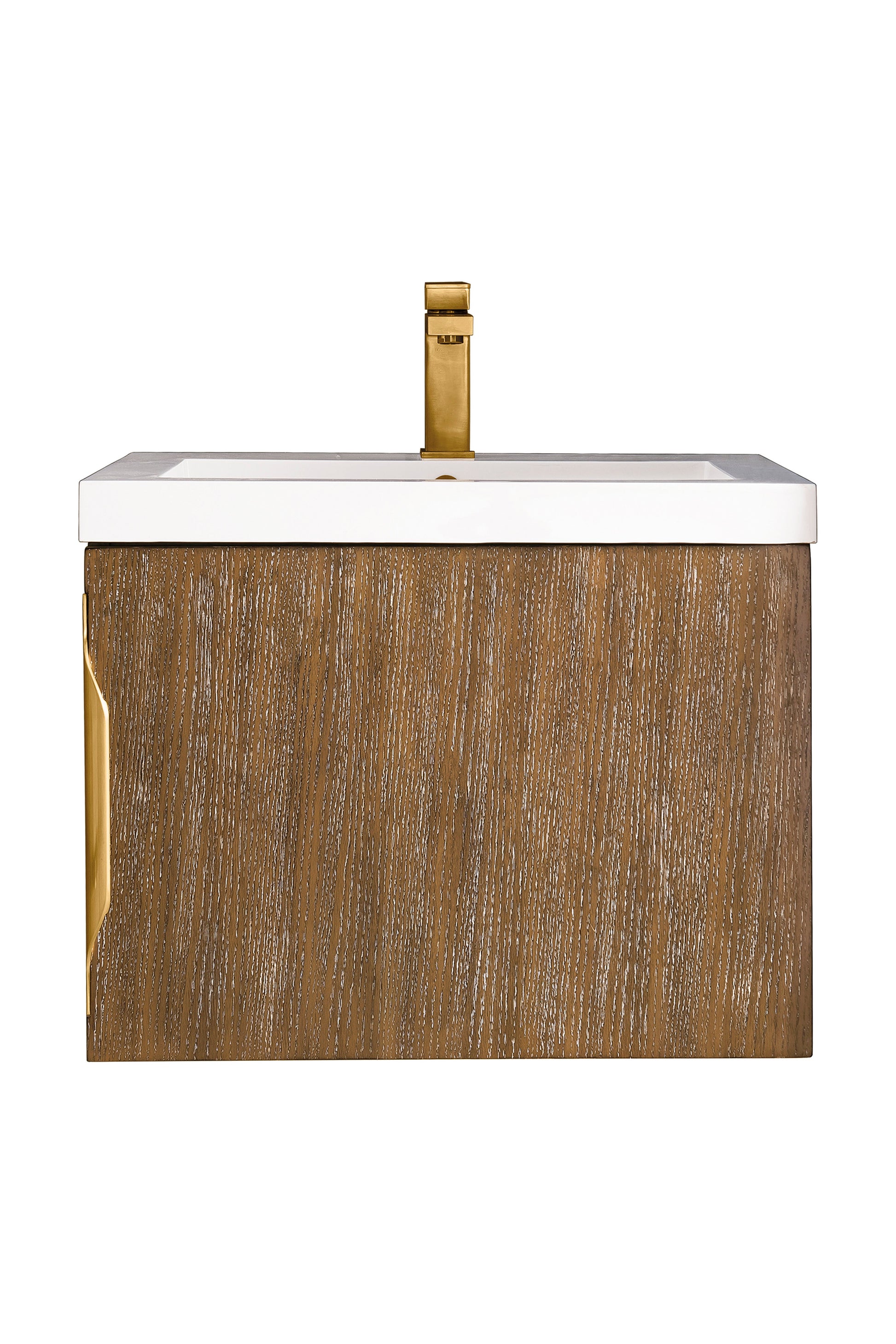 Latte Oak / Glossy White - 1 Faucet Hole