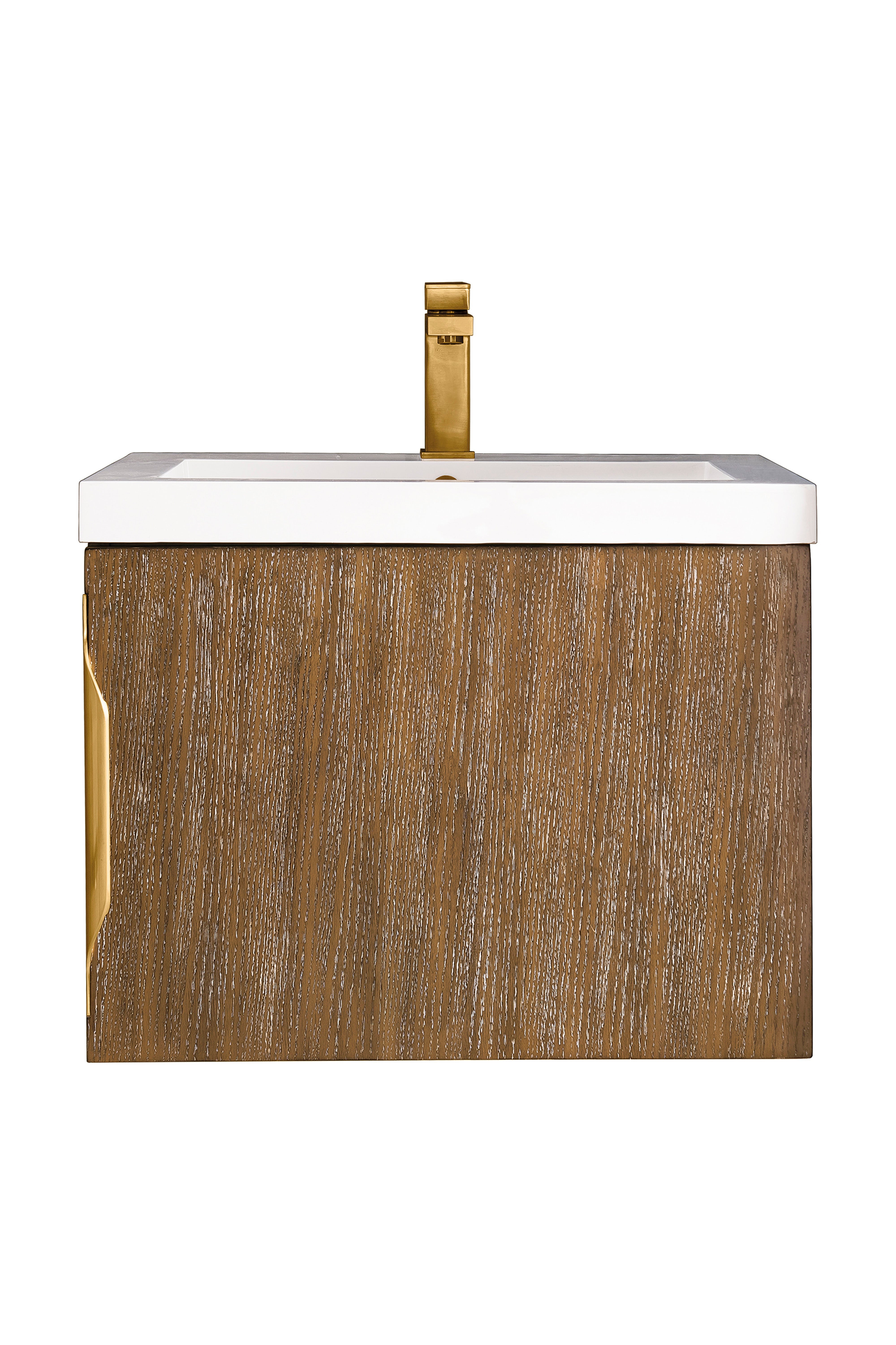 Latte Oak / Glossy White - 1 Faucet Hole