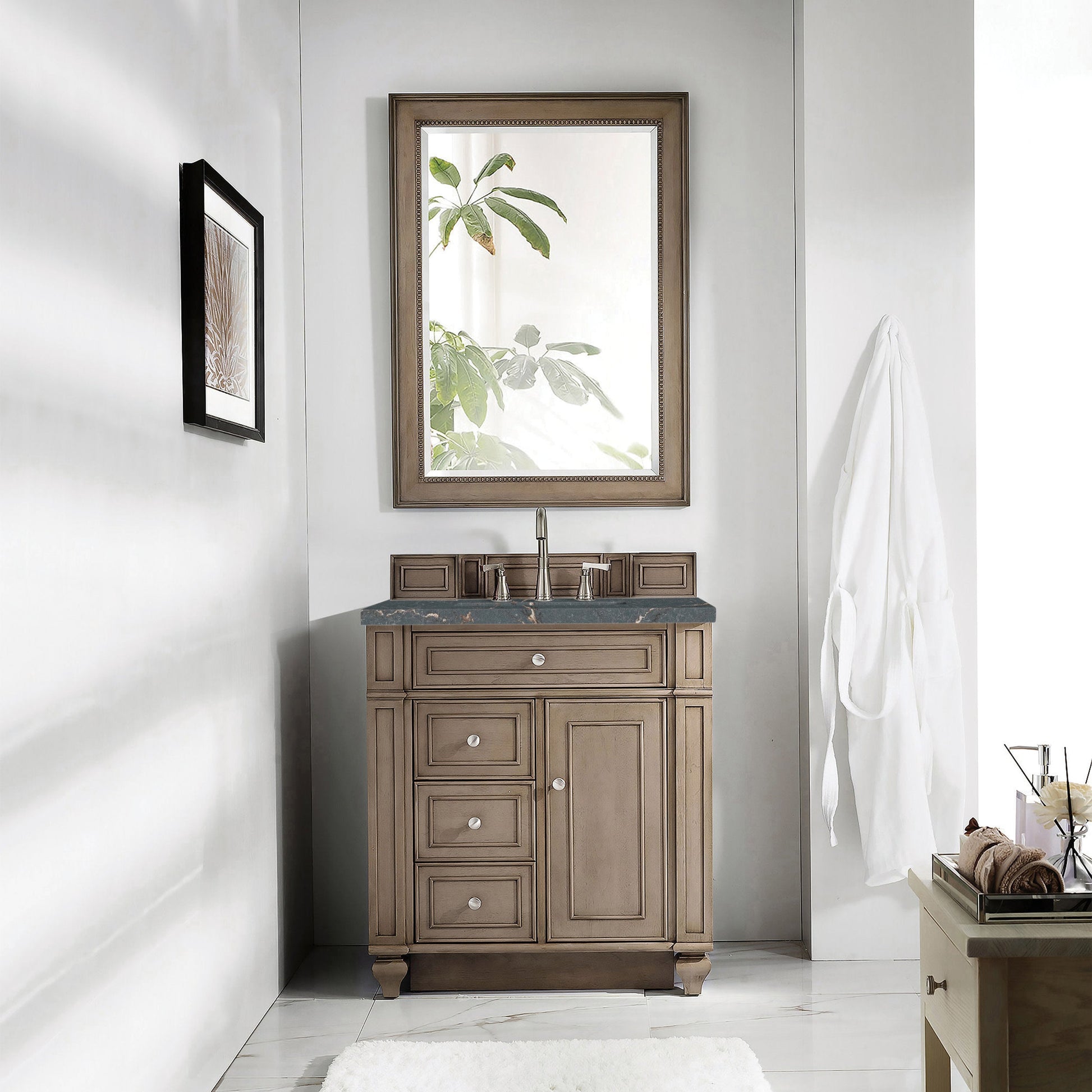 Whitewashed Walnut / Parisien Bleu - 3 Faucet Holes