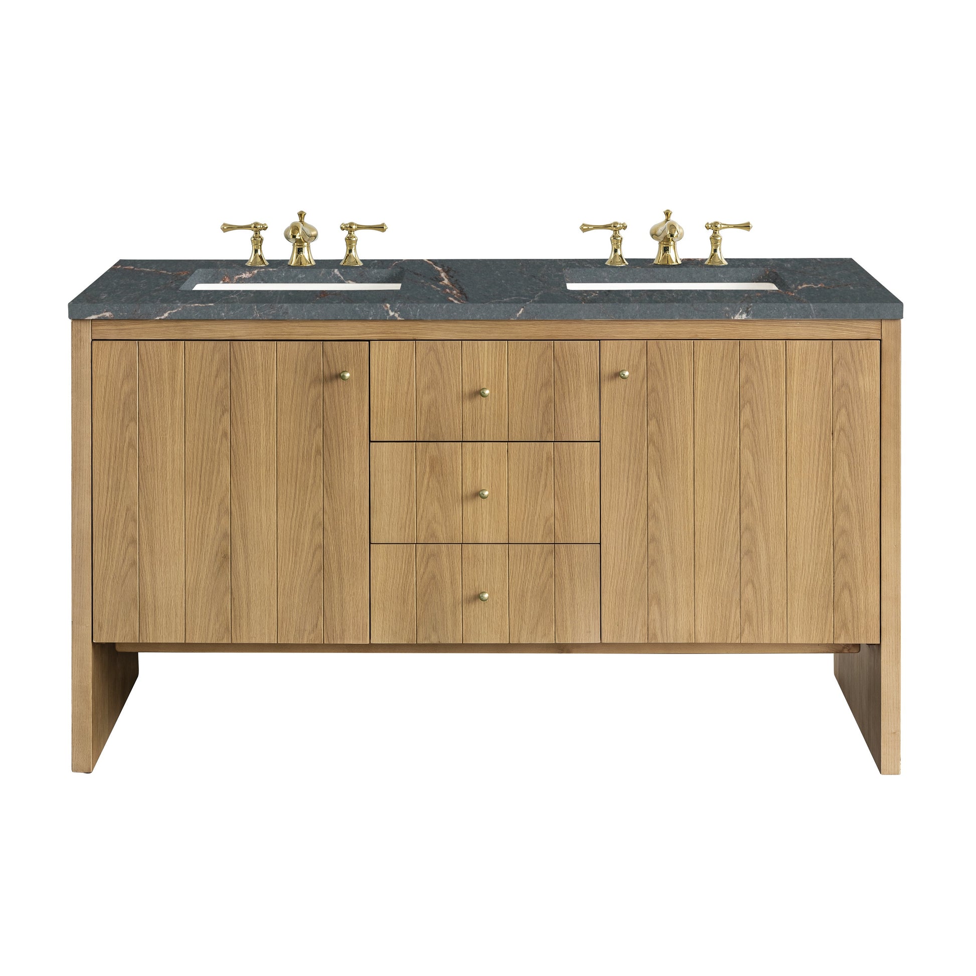 Light Natural Oak / Parisien Bleu - 3 Faucet Holes