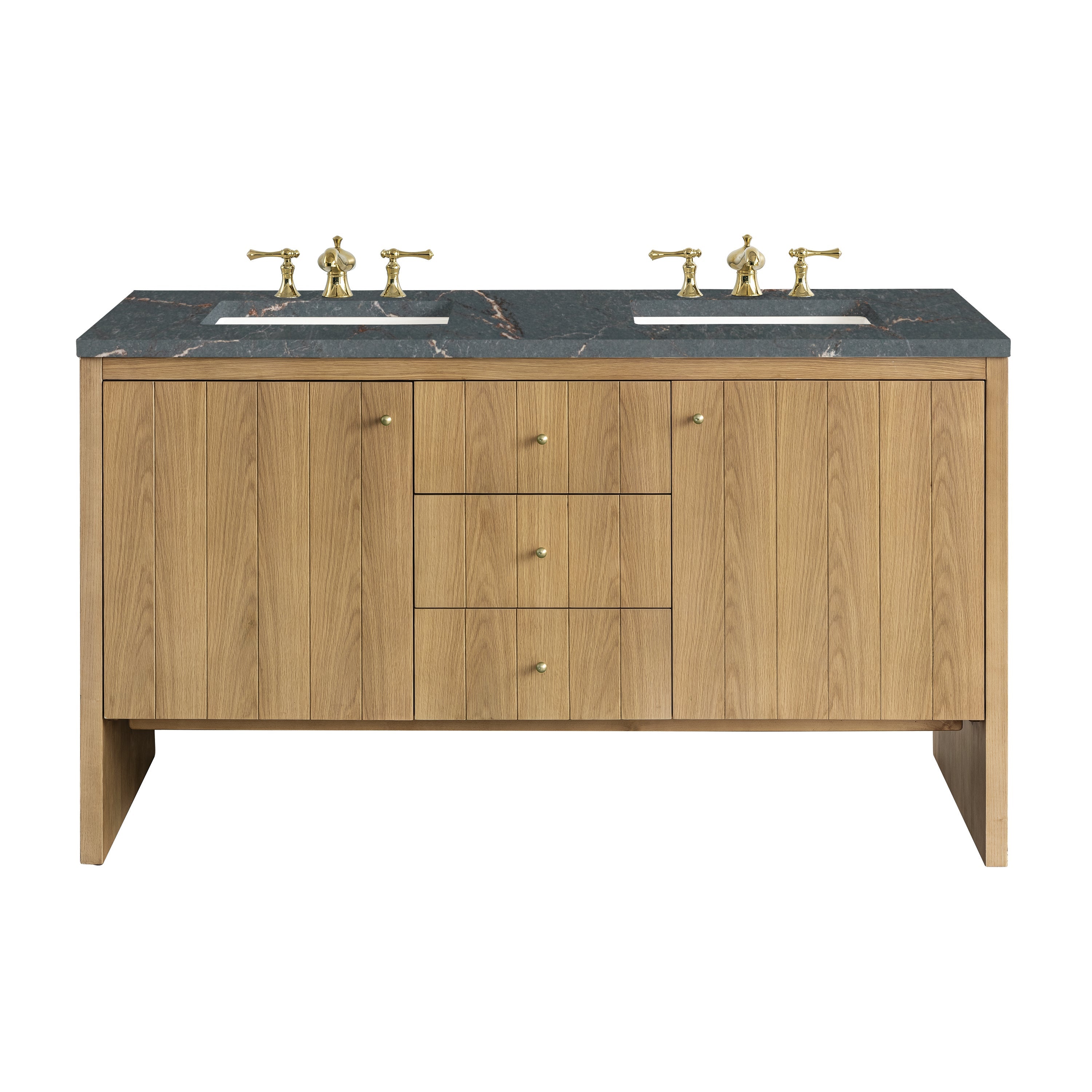 Light Natural Oak / Parisien Bleu - 3 Faucet Holes