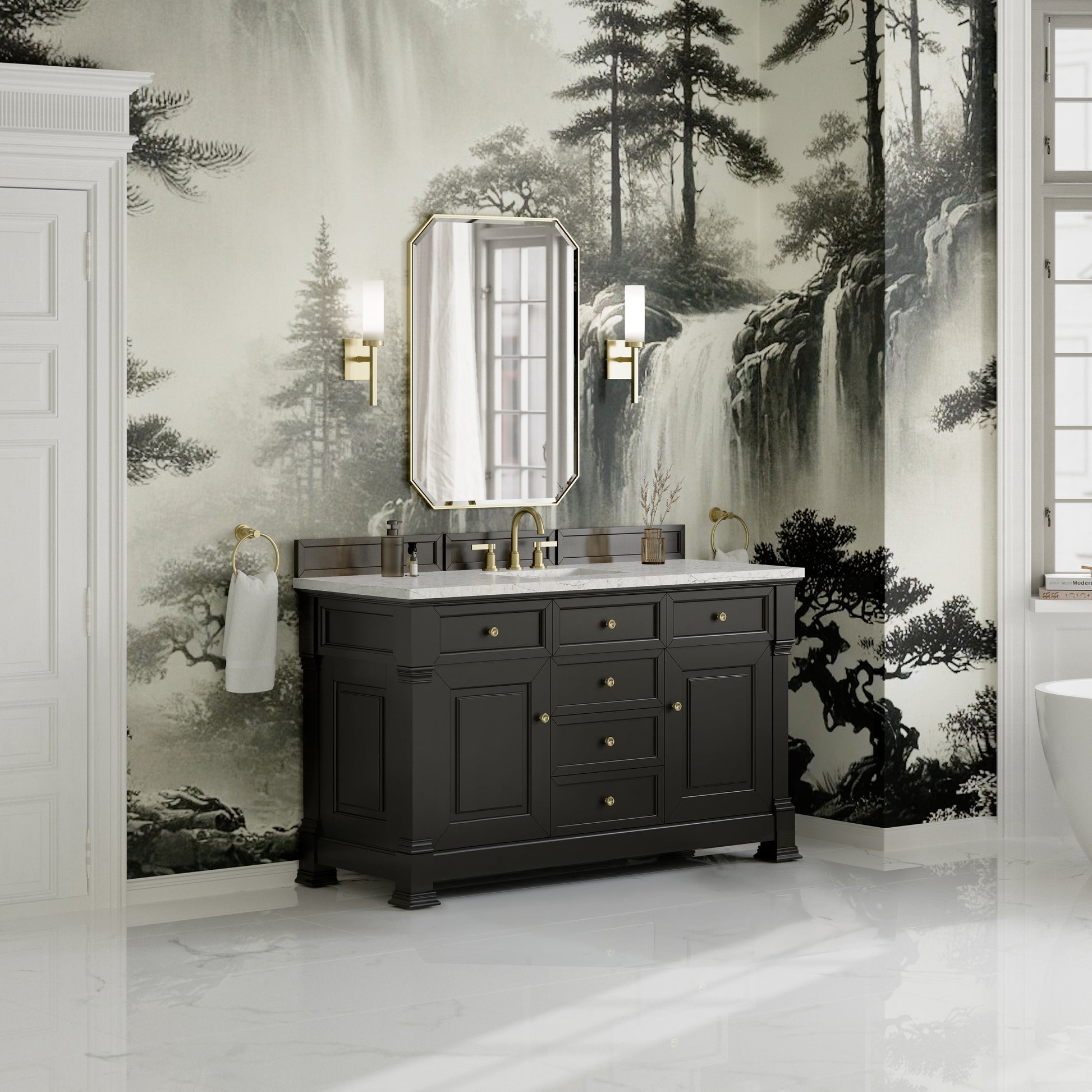 Black Onyx / Eternal Jasmine Pearl - 3 Faucet Holes
