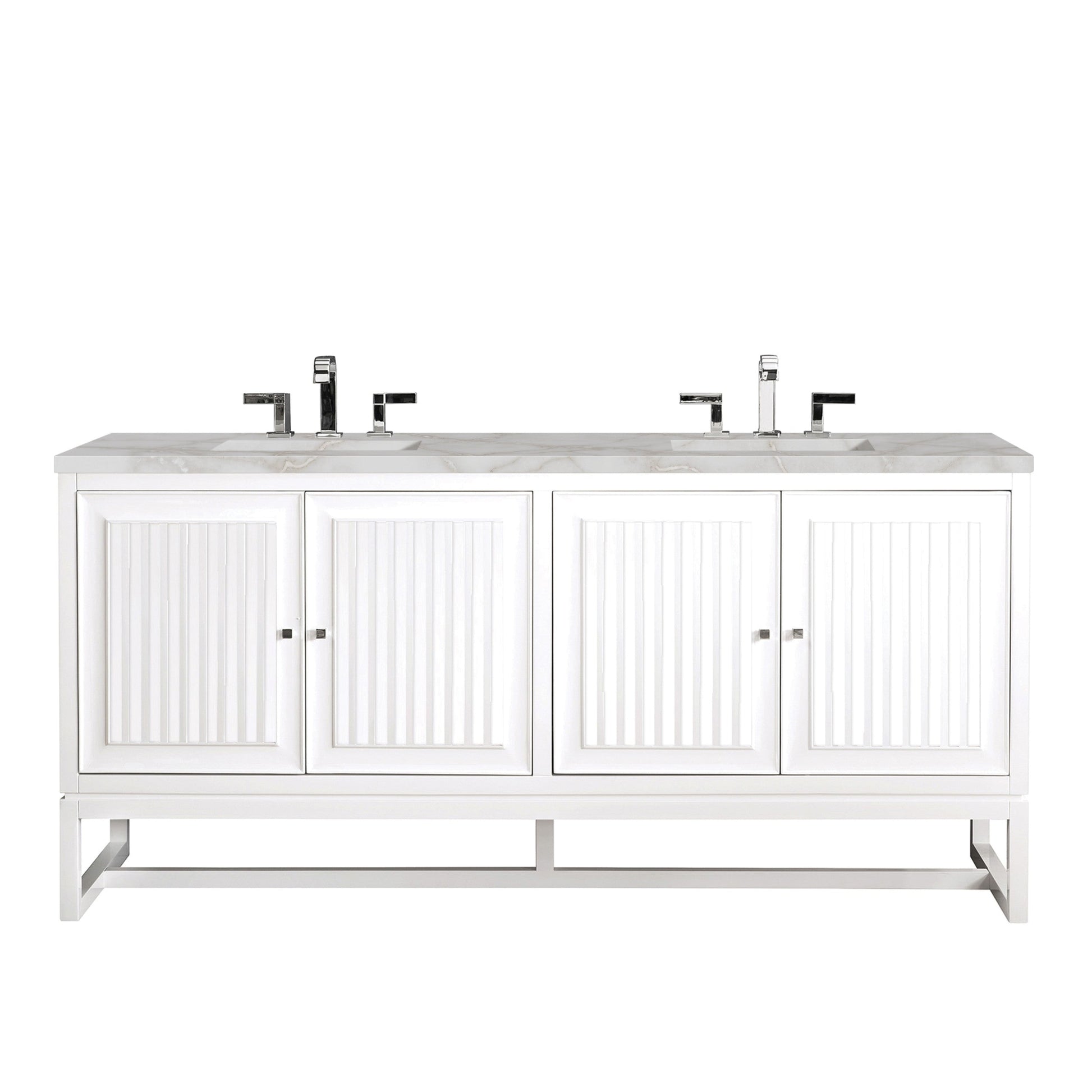 Glossy White / Victorian Silver - 3 Faucet Holes