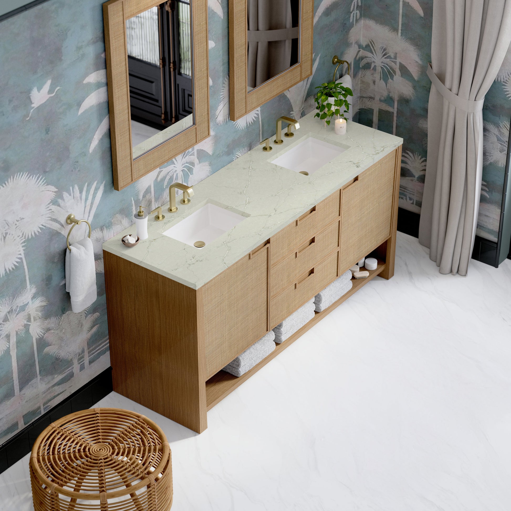 Seaside Oak / Victorian Silver - 3 Faucet Holes