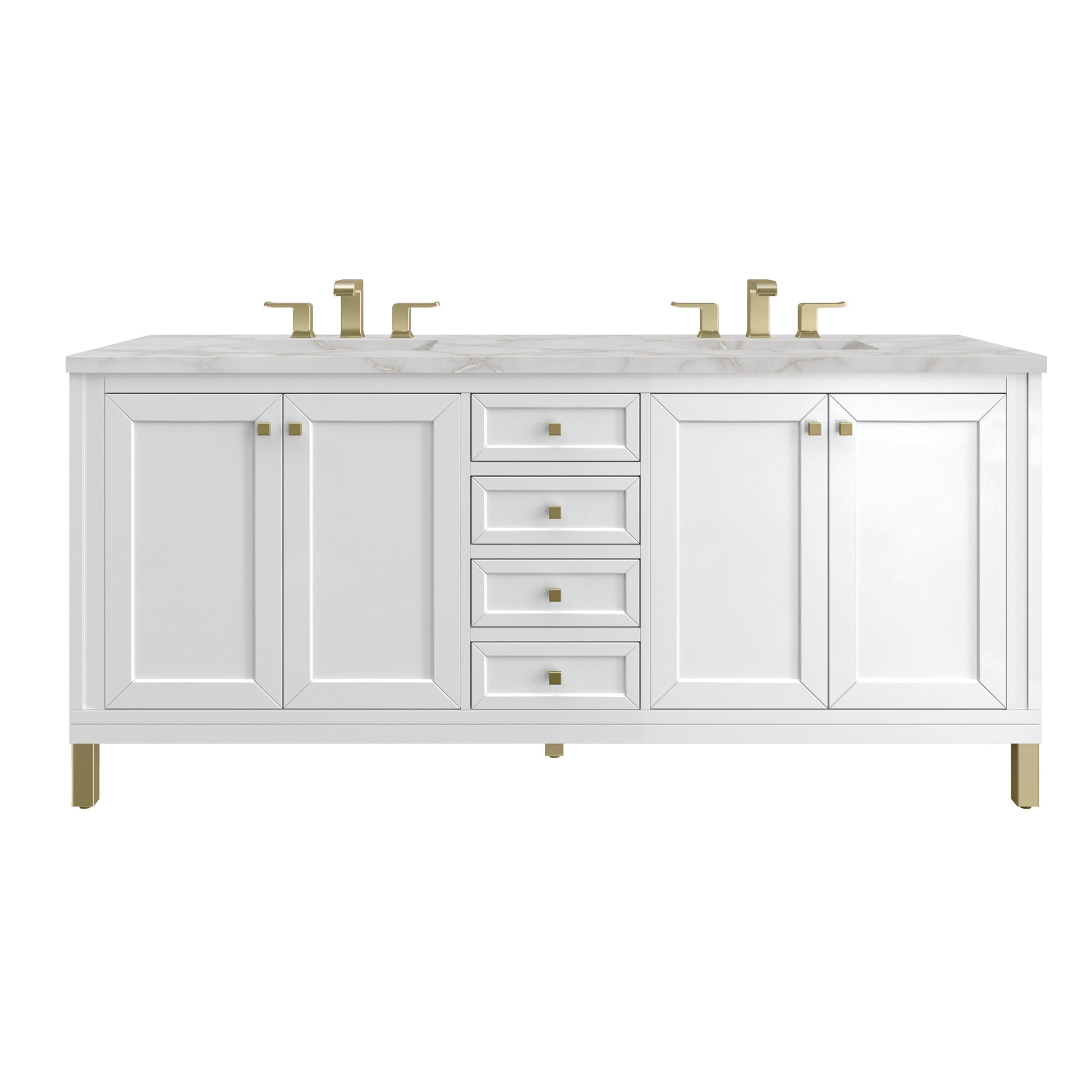 Glossy White / Victorian Silver - 3 Faucet Holes