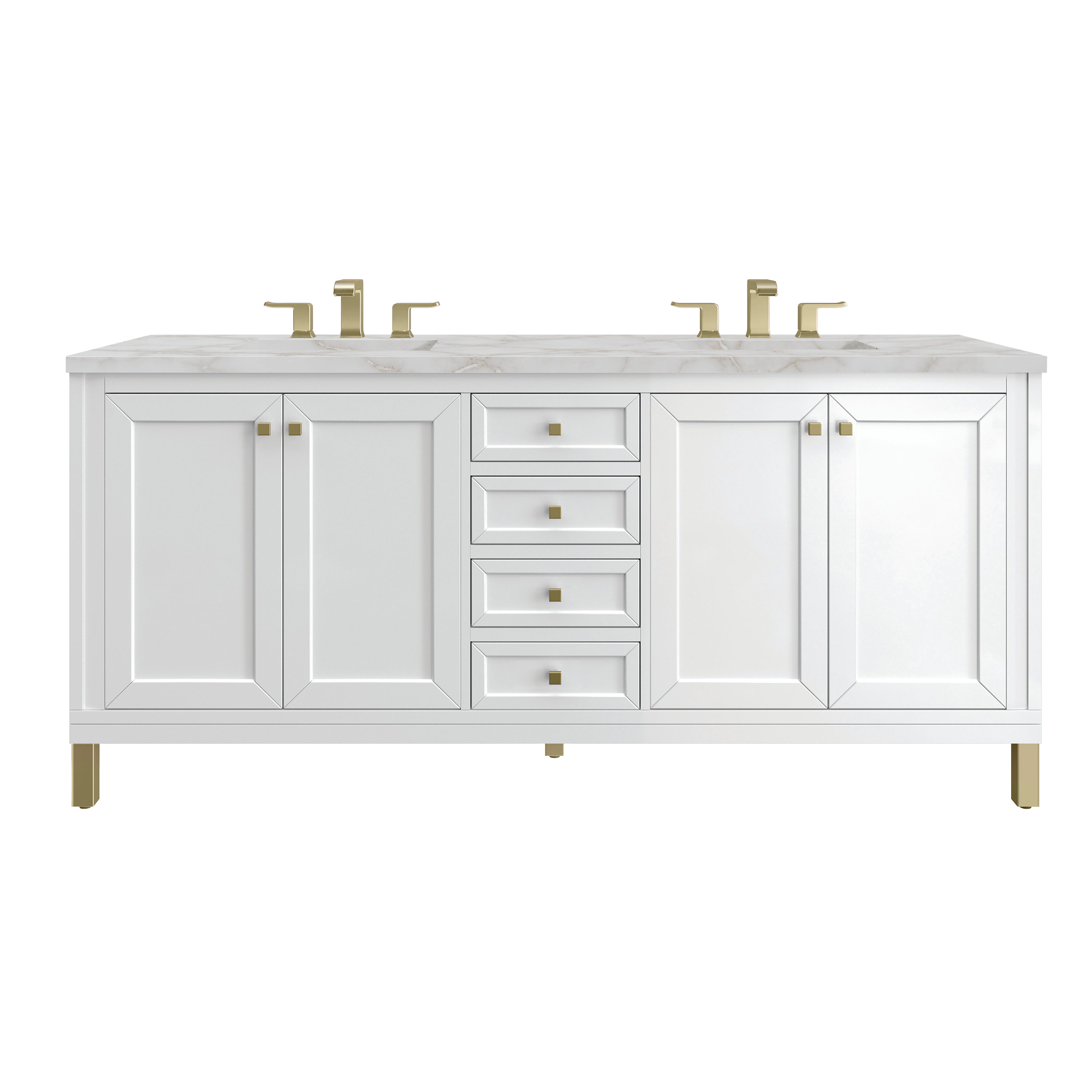 Glossy White / Victorian Silver - 3 Faucet Holes