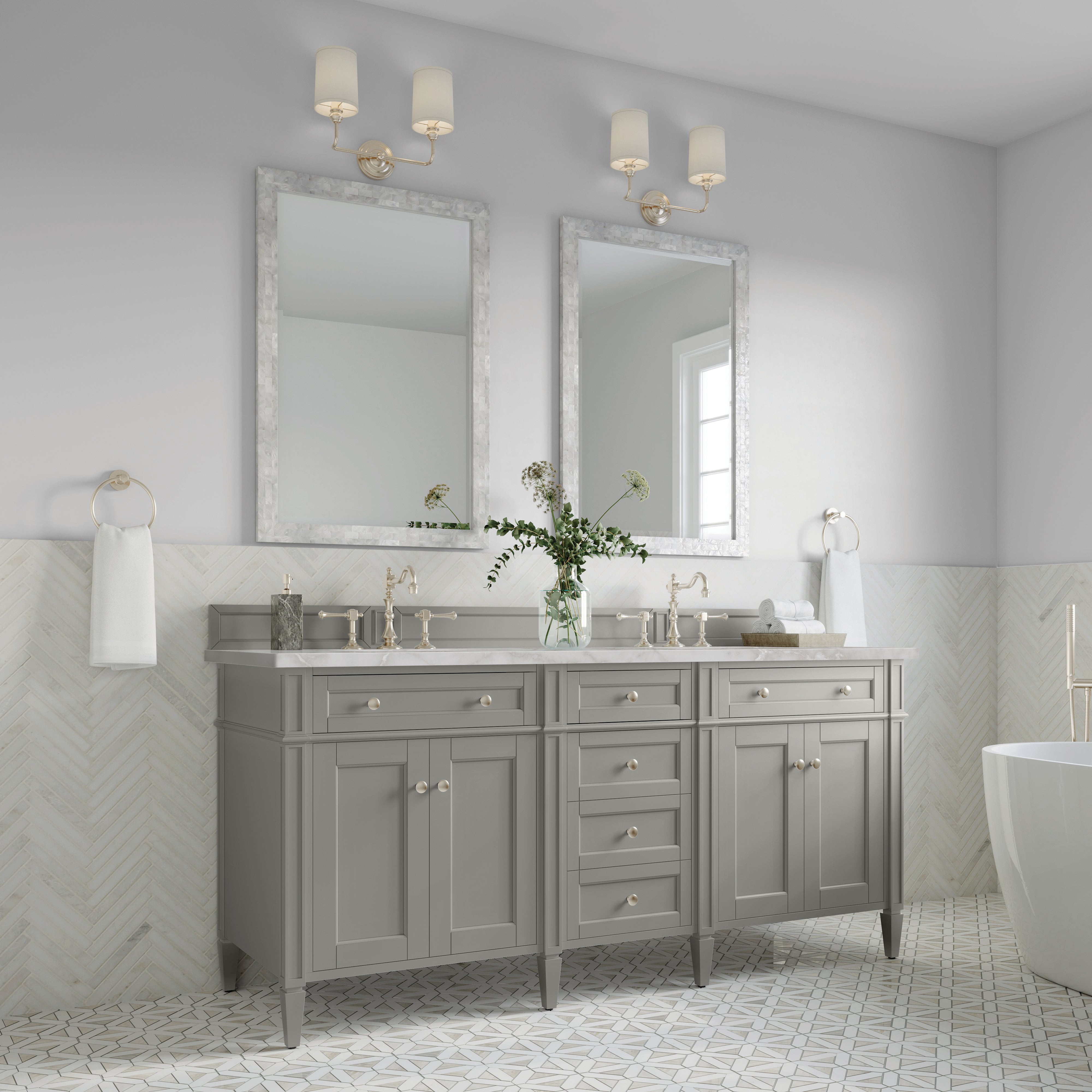 Urban Gray / Victorian Silver - 3 Faucet Holes
