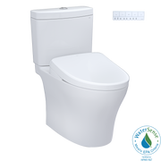Toto Washlet+ Aquia IV Two Piece Elongated Dual Flush 1.28 and 0.9 GPF Toilet with S7 Contemporary Bidet Seat
