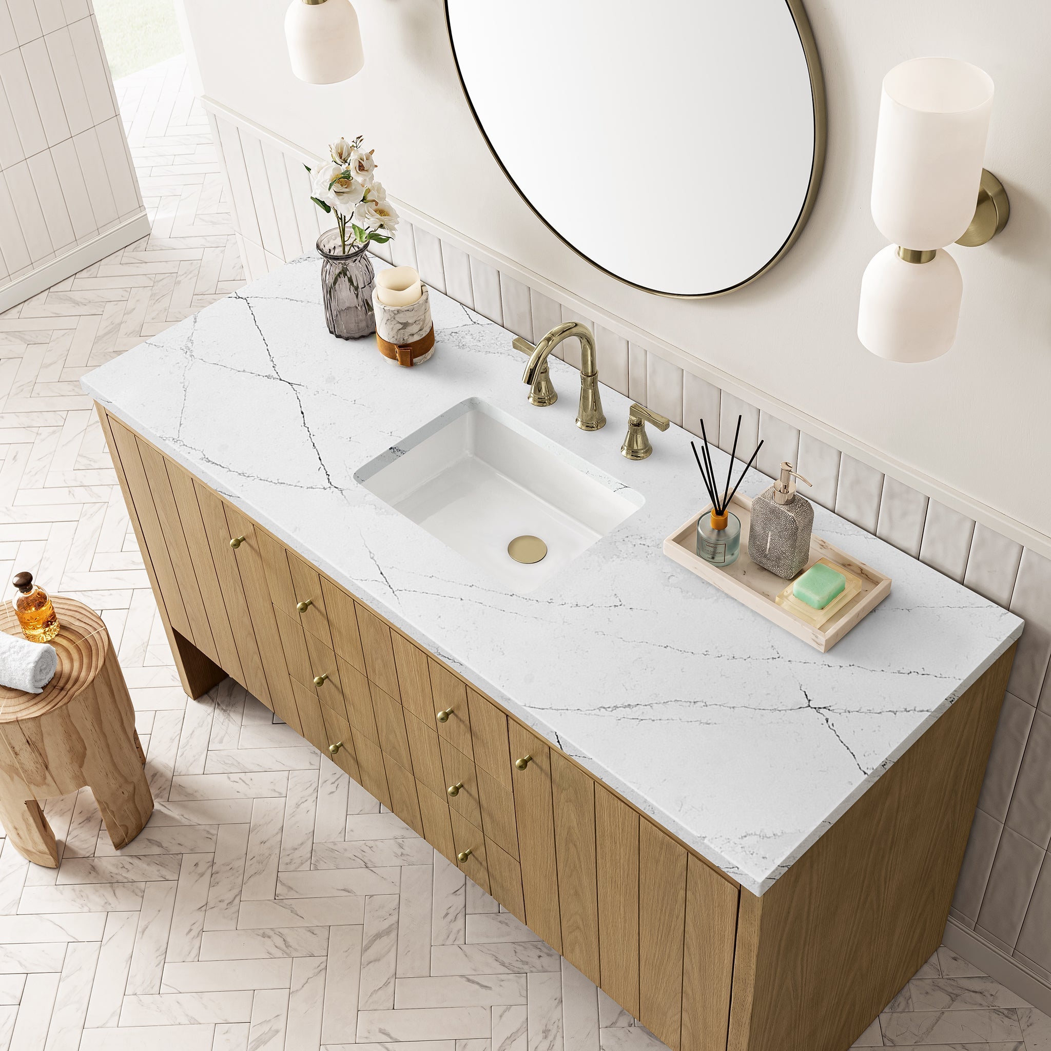 Light Natural Oak / Ethereal Noctis - 3 Faucet Holes