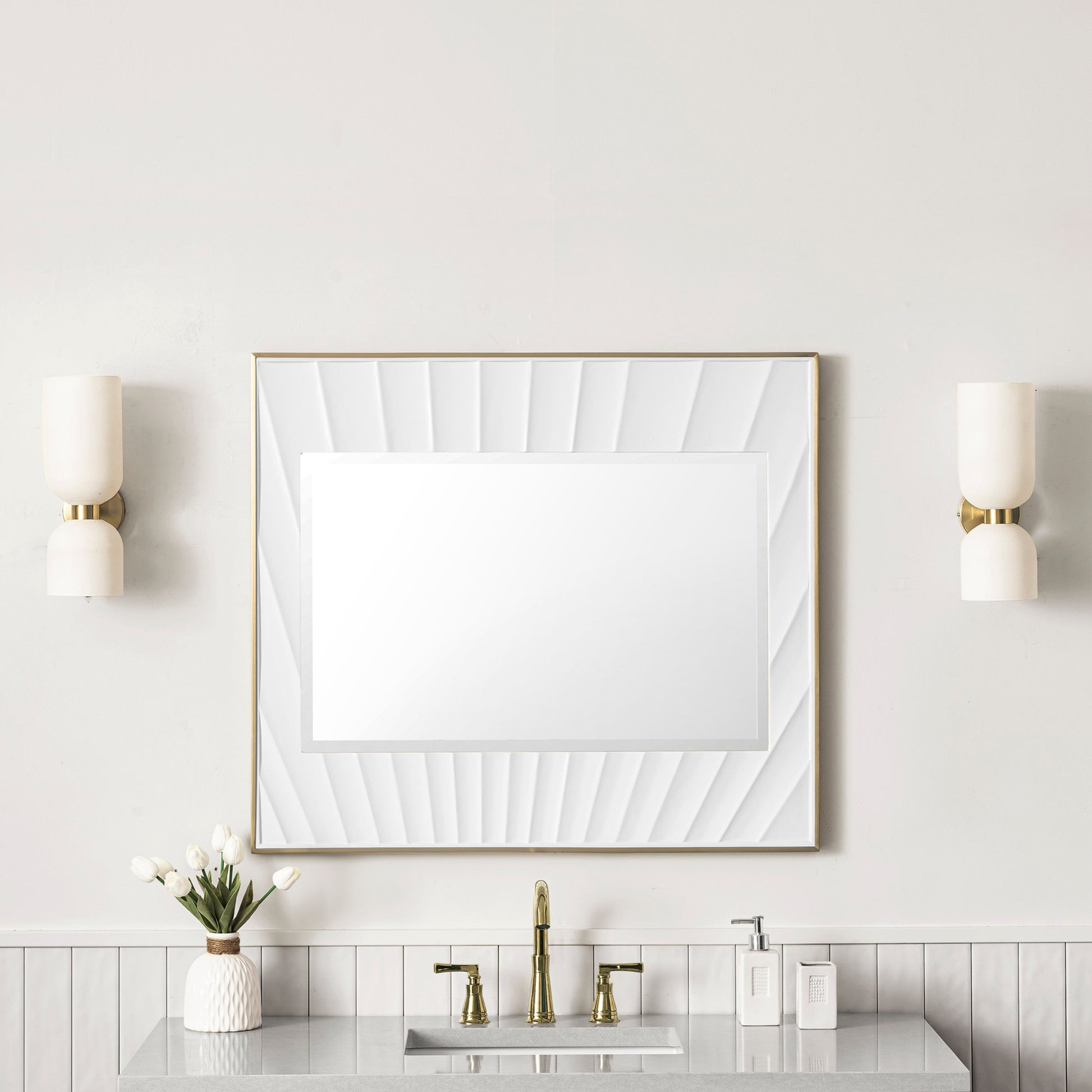 Matte White with Gold