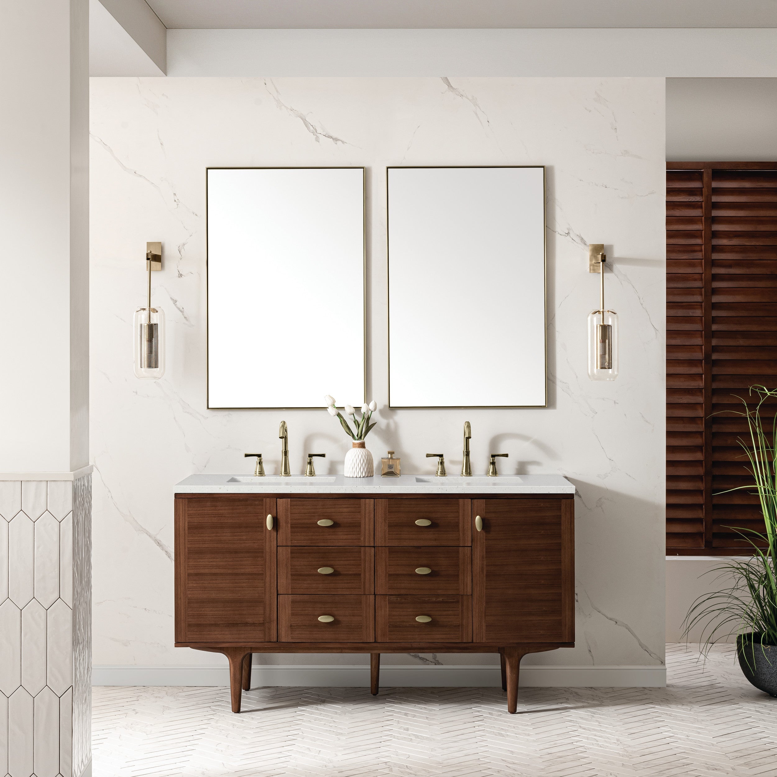 Mid-Century Walnut / Lime Delight - 3 Faucet Holes
