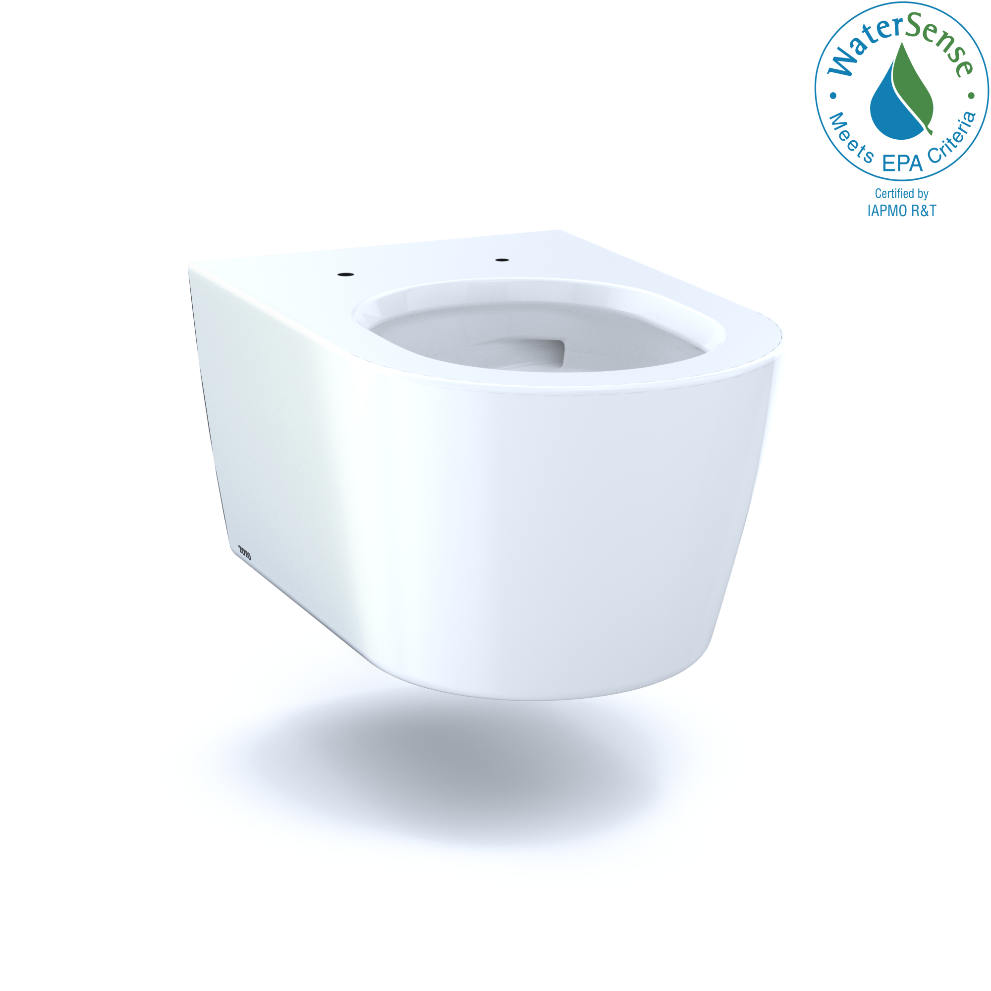 Toto Rp Wall Hung Contemporary D Shape Dual Flush 1.28 and 0.9 GPF Toilet with Cefiontect