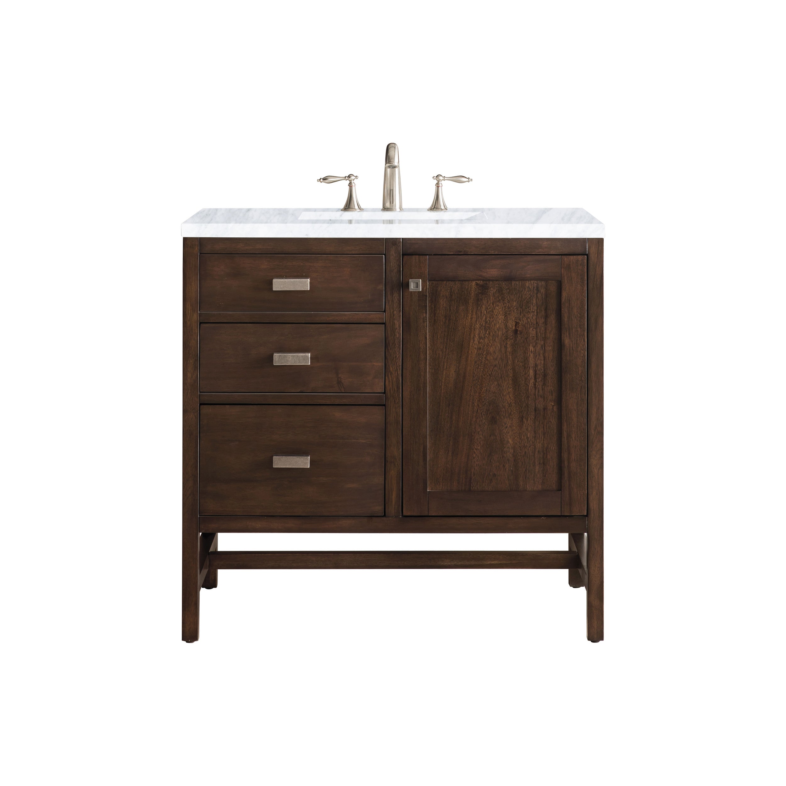 Mid-Century Acacia / Carrara White - 3 Faucet Holes