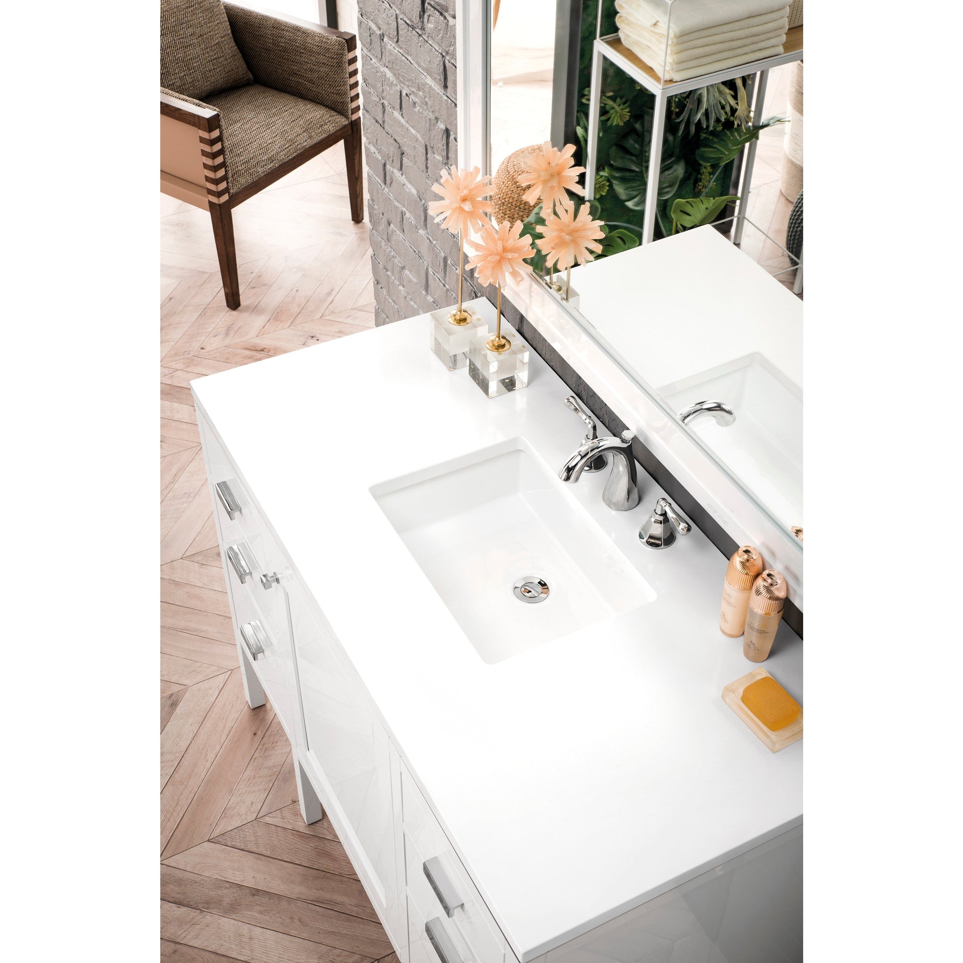 Glossy White / White Zeus - 3 Faucet Holes