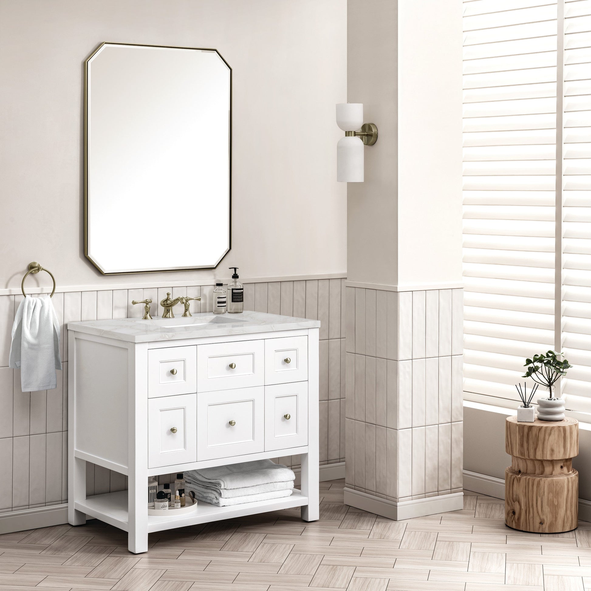 Bright White / Victorian Silver - 3 Faucet Holes