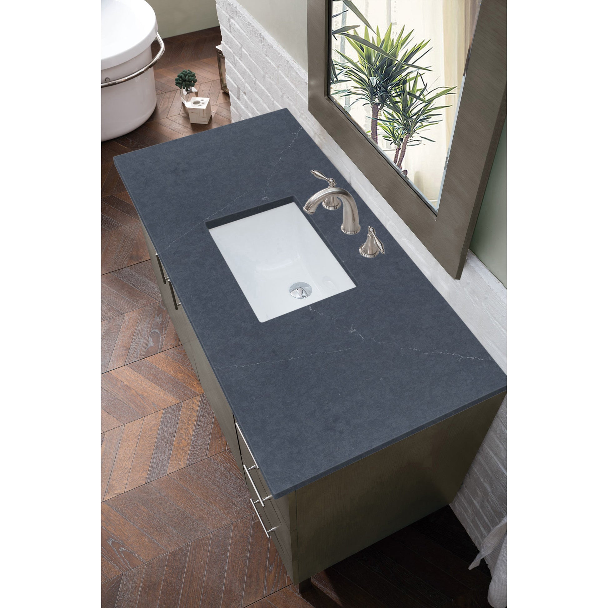 Silver Oak / Charcoal Soapstone - 3 Faucet Holes