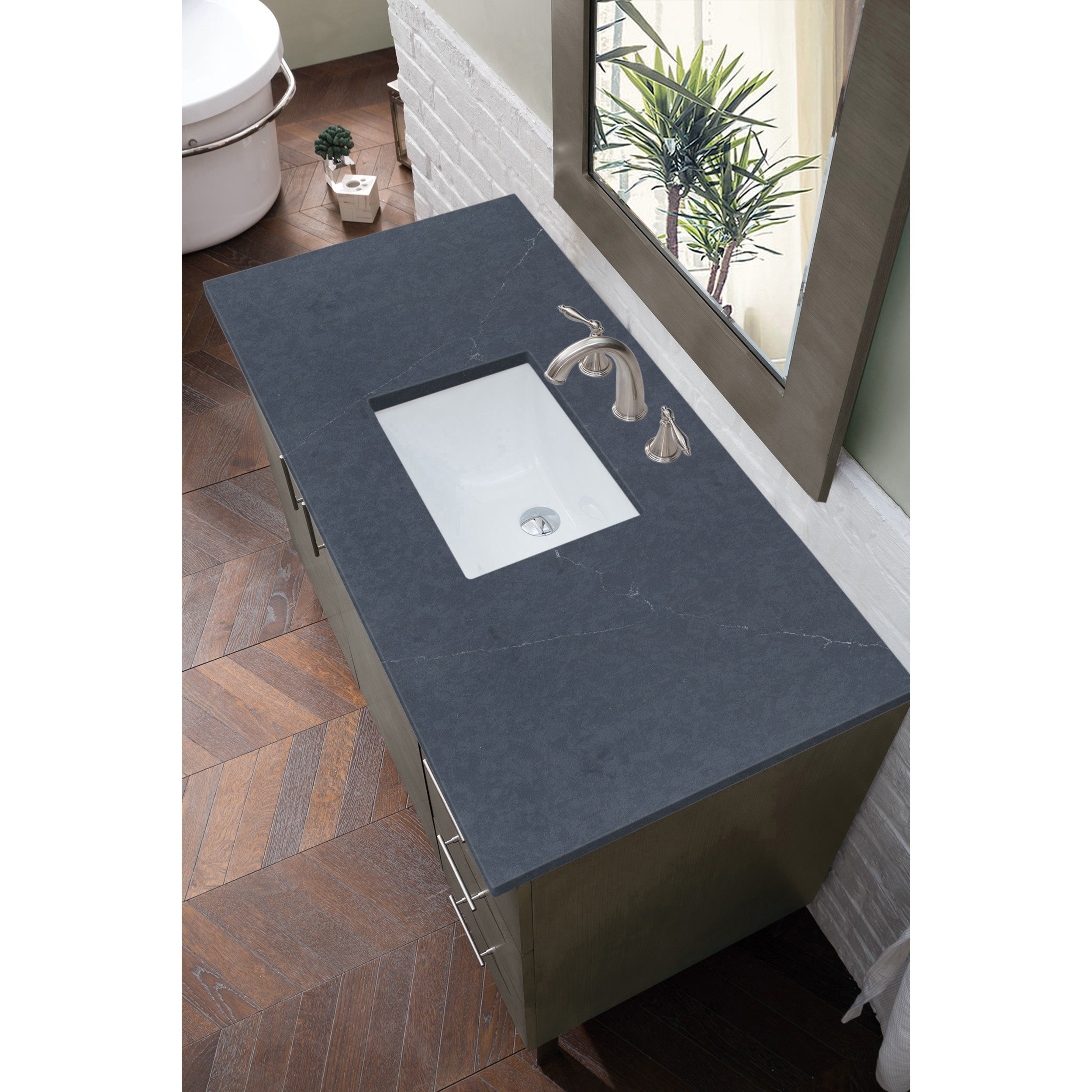 Silver Oak / Charcoal Soapstone - 3 Faucet Holes