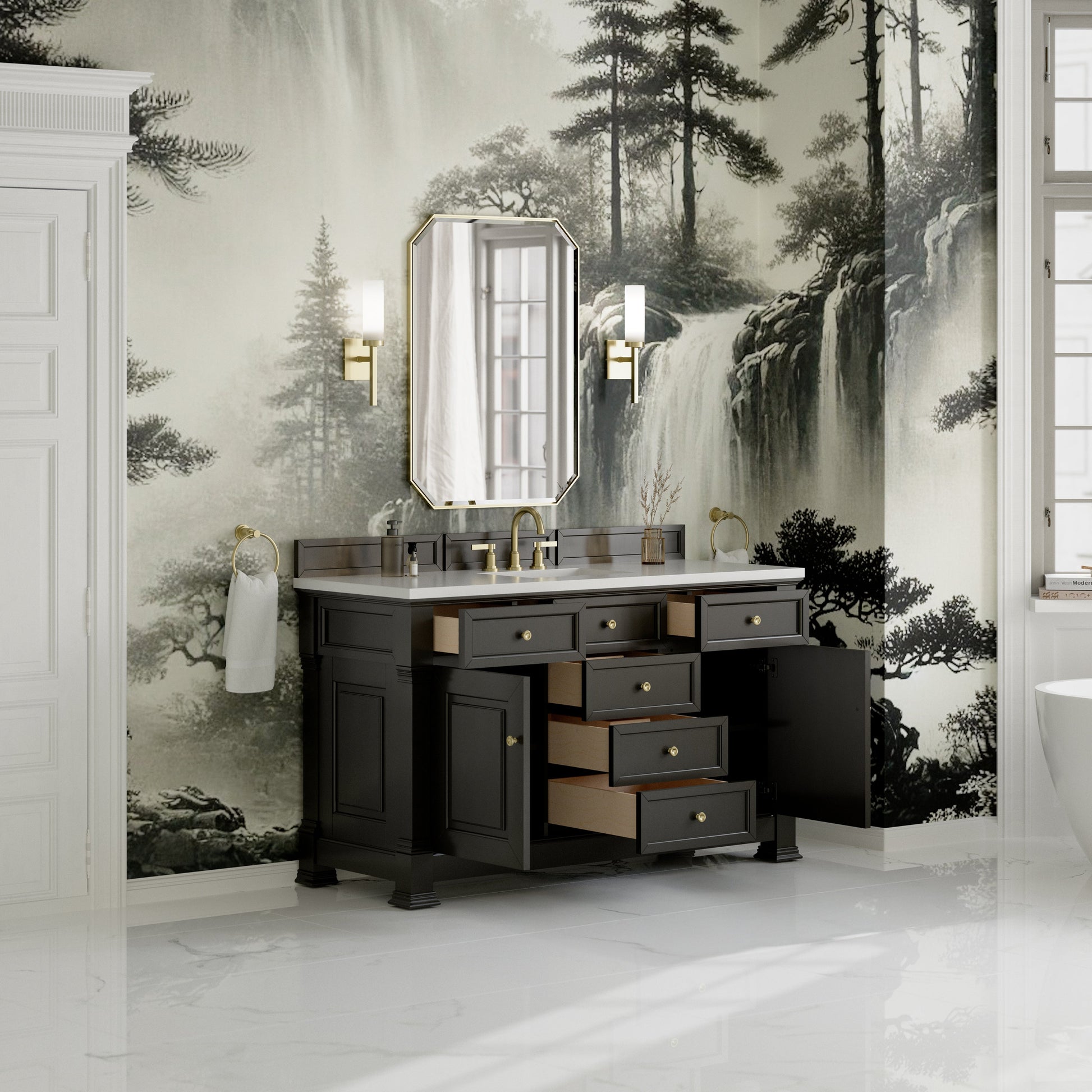 Black Onyx / White Zeus - 3 Faucet Holes
