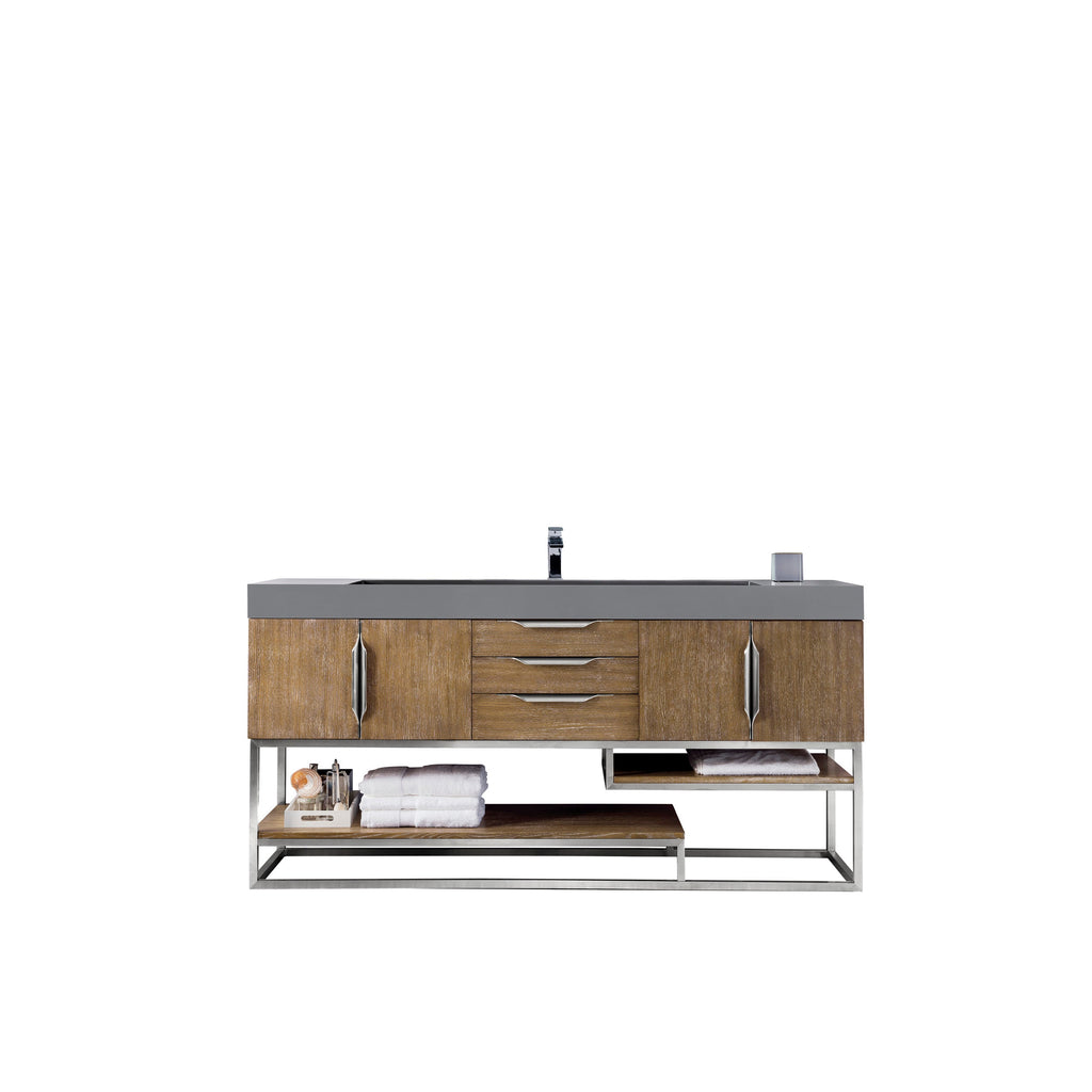 Latte Oak / Dusk Grey Glossy - 1 Faucet Hole
