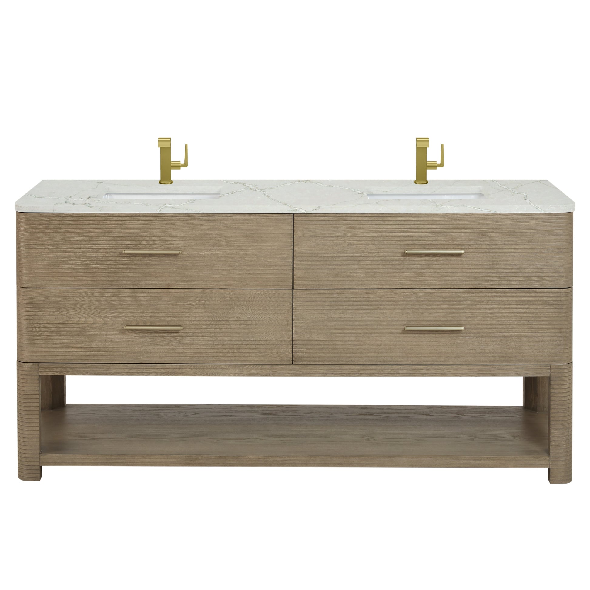 Pebble Oak / Victorian Silver - 1 Faucet Hole