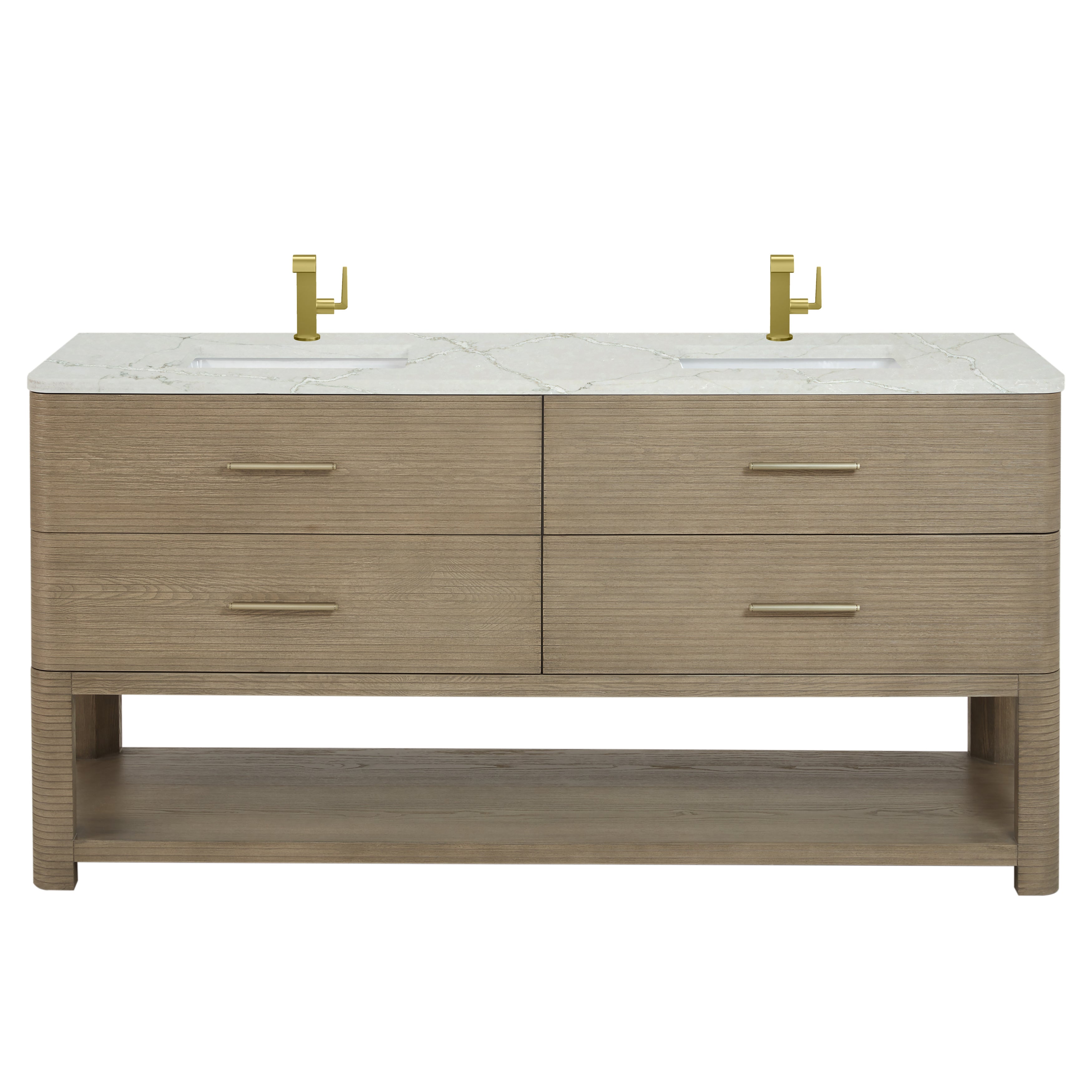 Pebble Oak / Victorian Silver - 1 Faucet Hole