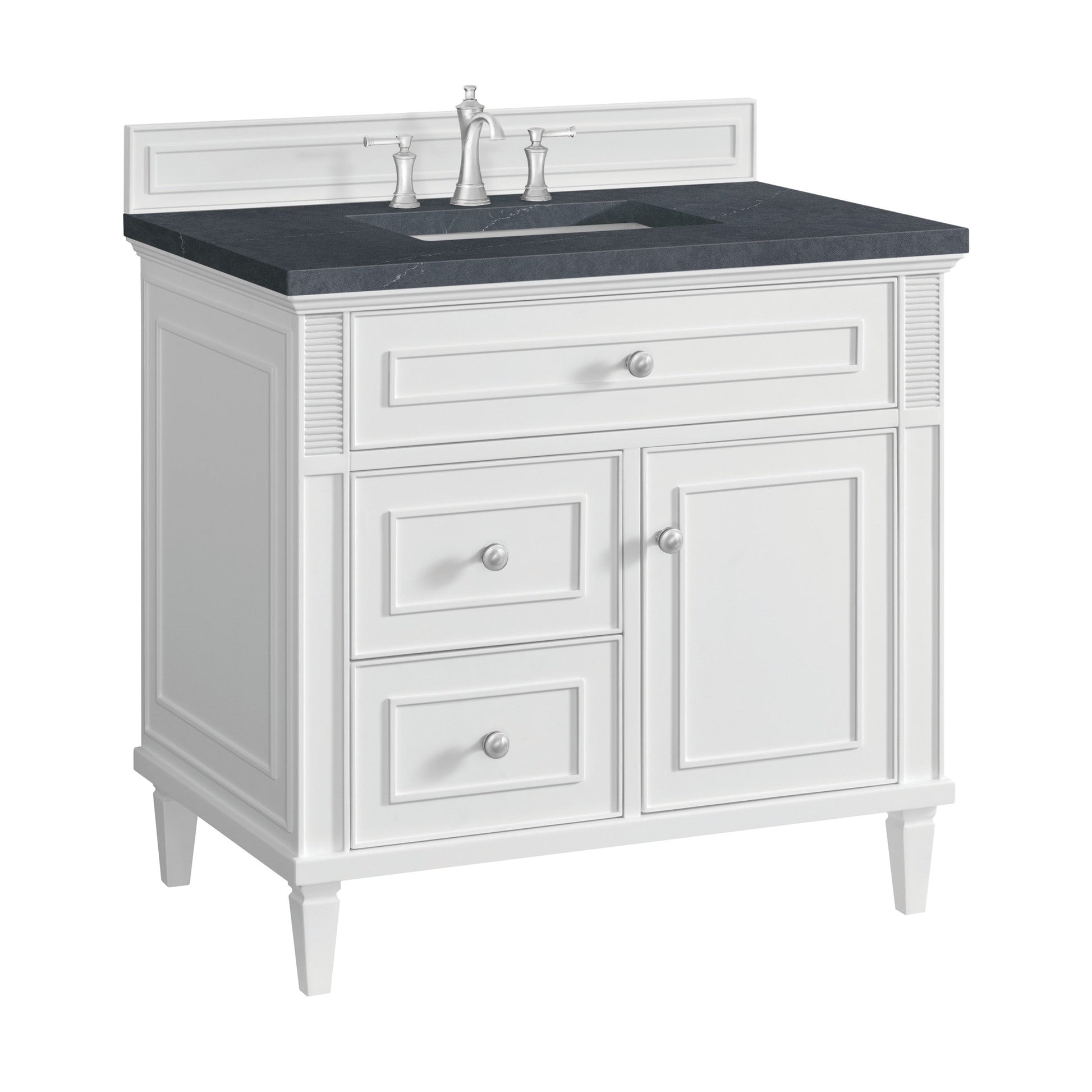 Bright White / Charcoal Soapstone - 3 Faucet Holes