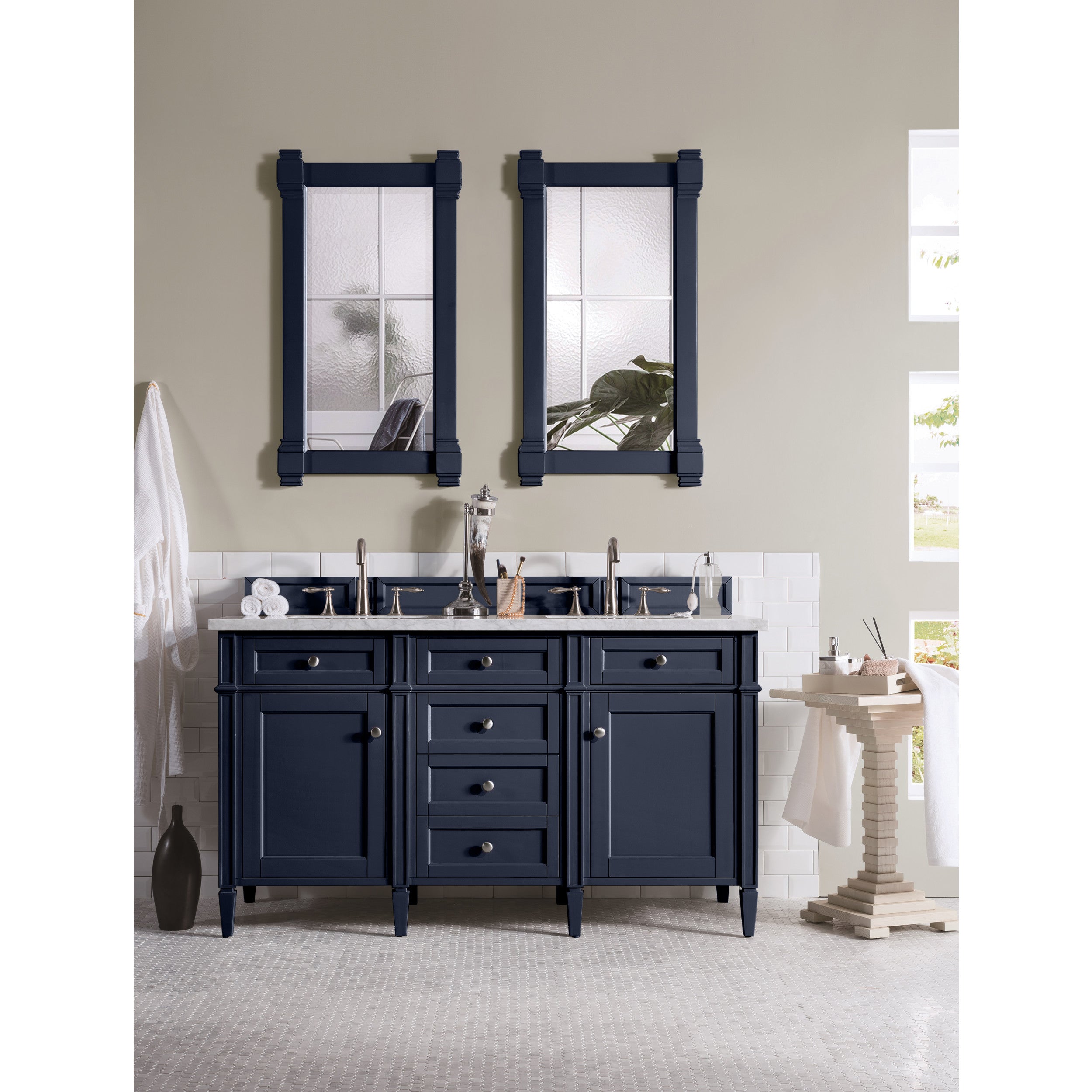 Victory Blue / Carrara White - 3 Faucet Holes