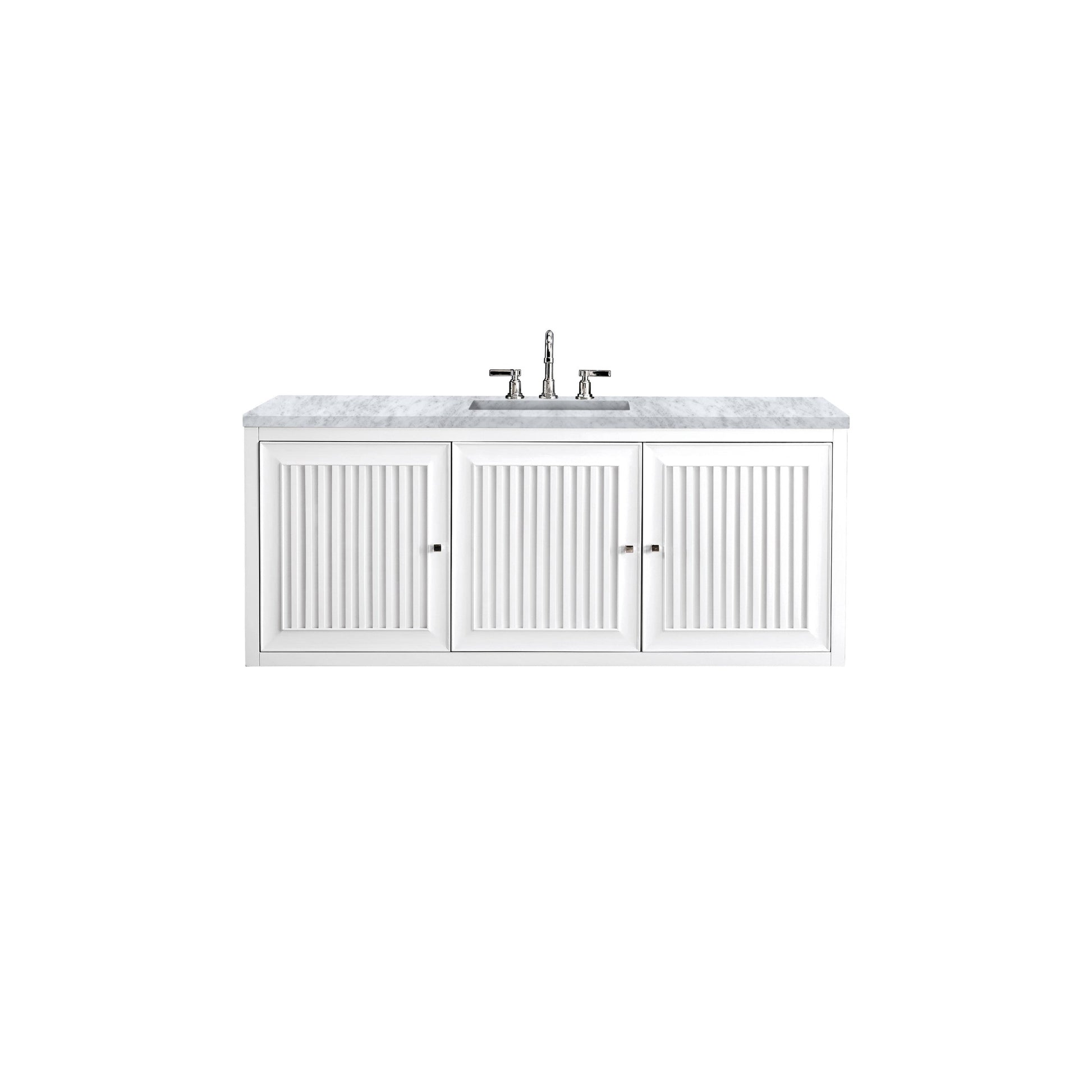 Glossy White / Carrara White - 3 Faucet Holes