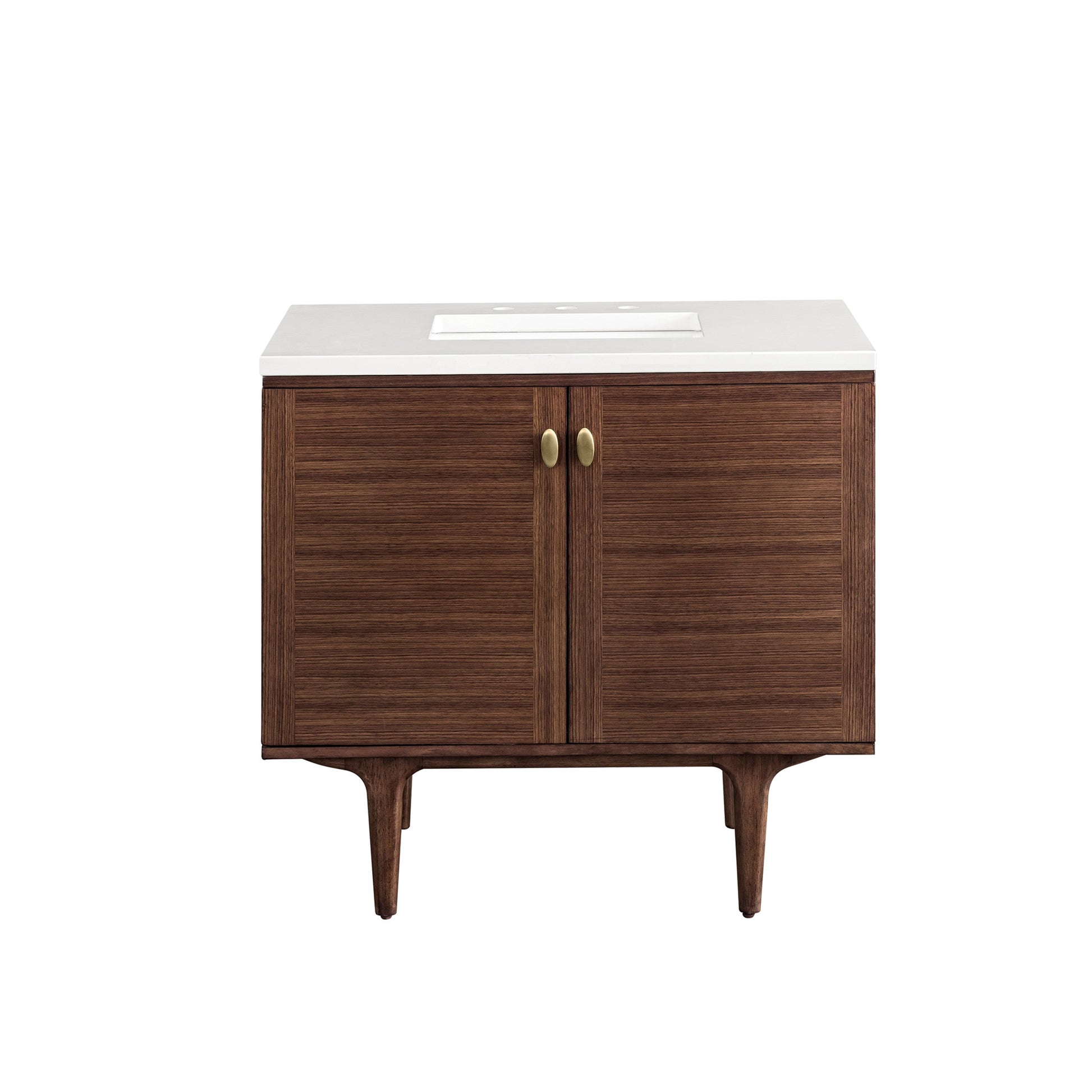 Mid-Century Walnut / White Zeus - 3 Faucet Holes