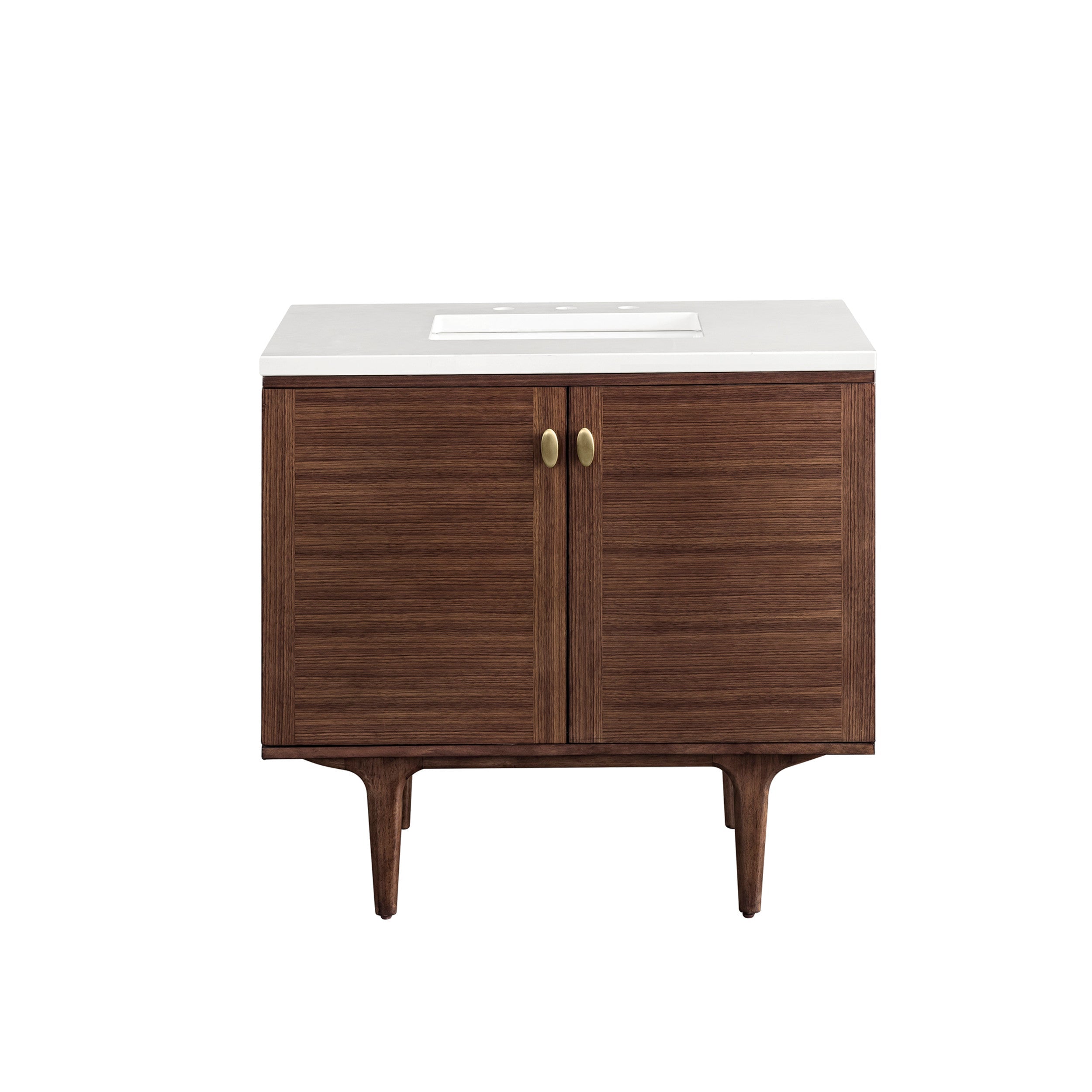 Mid-Century Walnut / White Zeus - 3 Faucet Holes