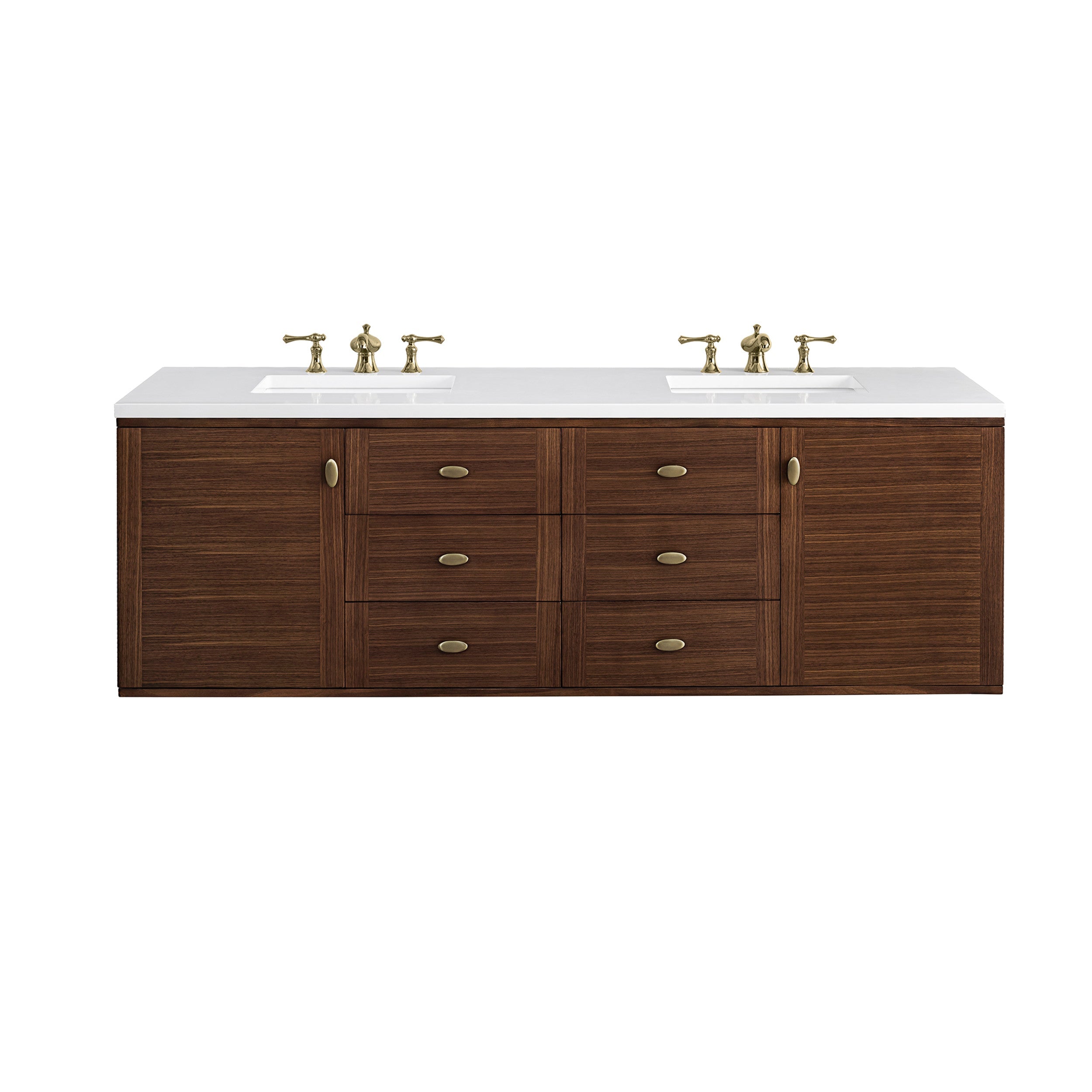 Mid-Century Walnut / White Zeus - 3 Faucet Holes