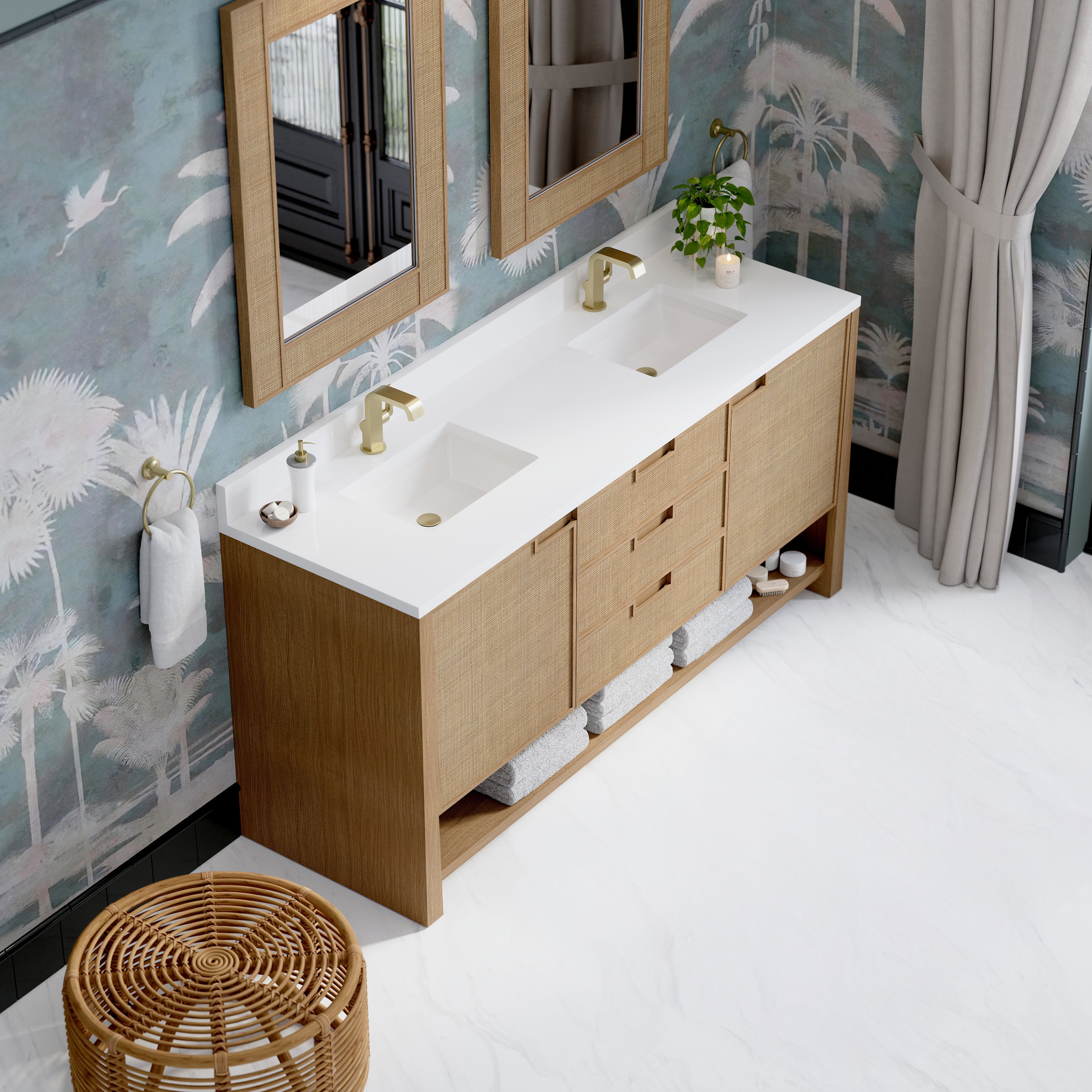 Seaside Oak / White Zeus - 1 Faucet Hole