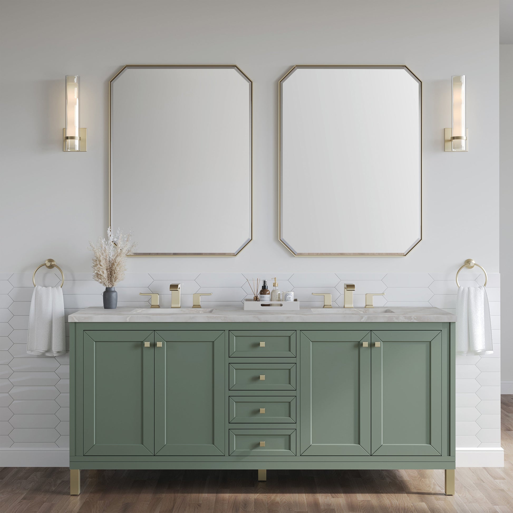 Smokey Celadon / Victorian Silver - 3 Faucet Holes