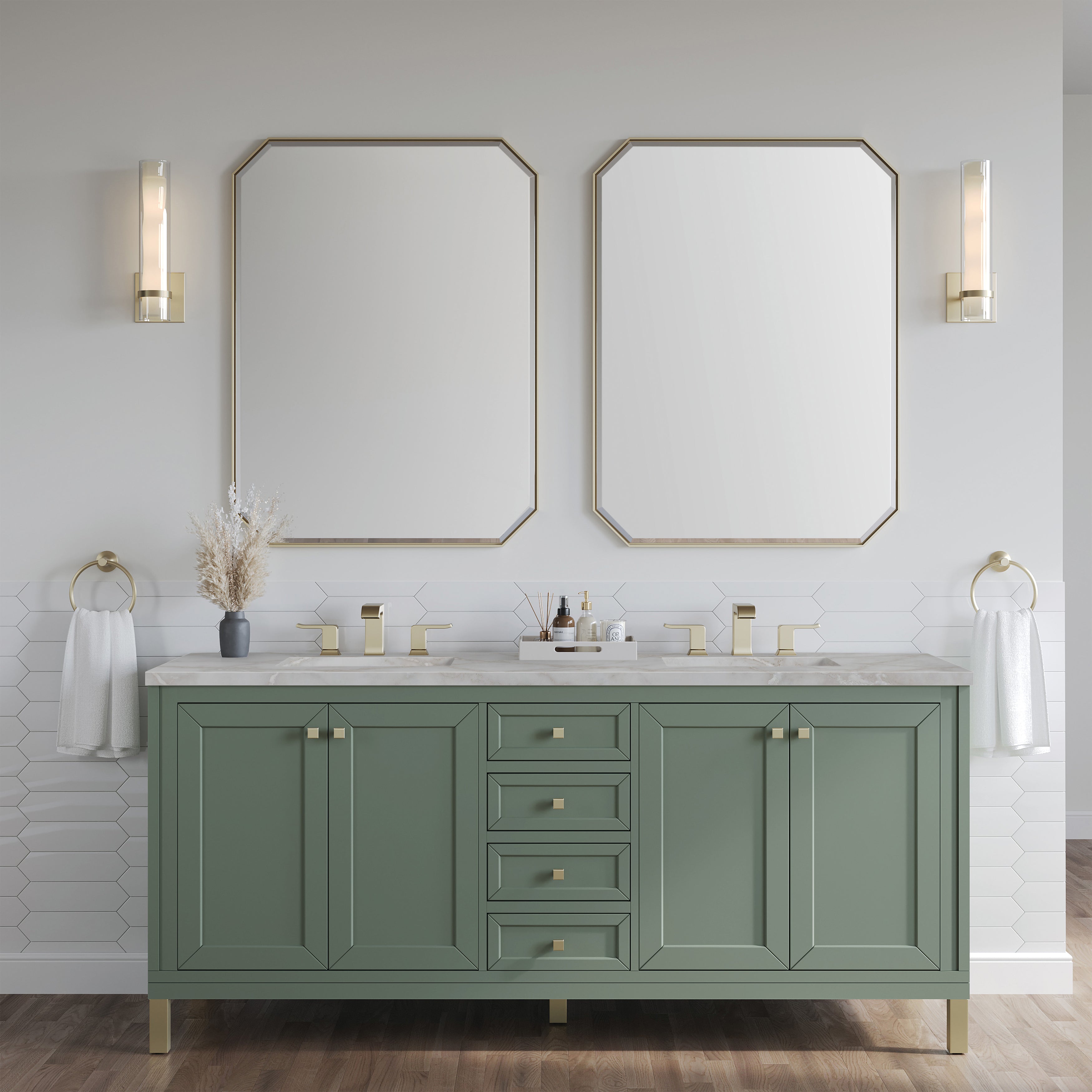 Smokey Celadon / Victorian Silver - 3 Faucet Holes