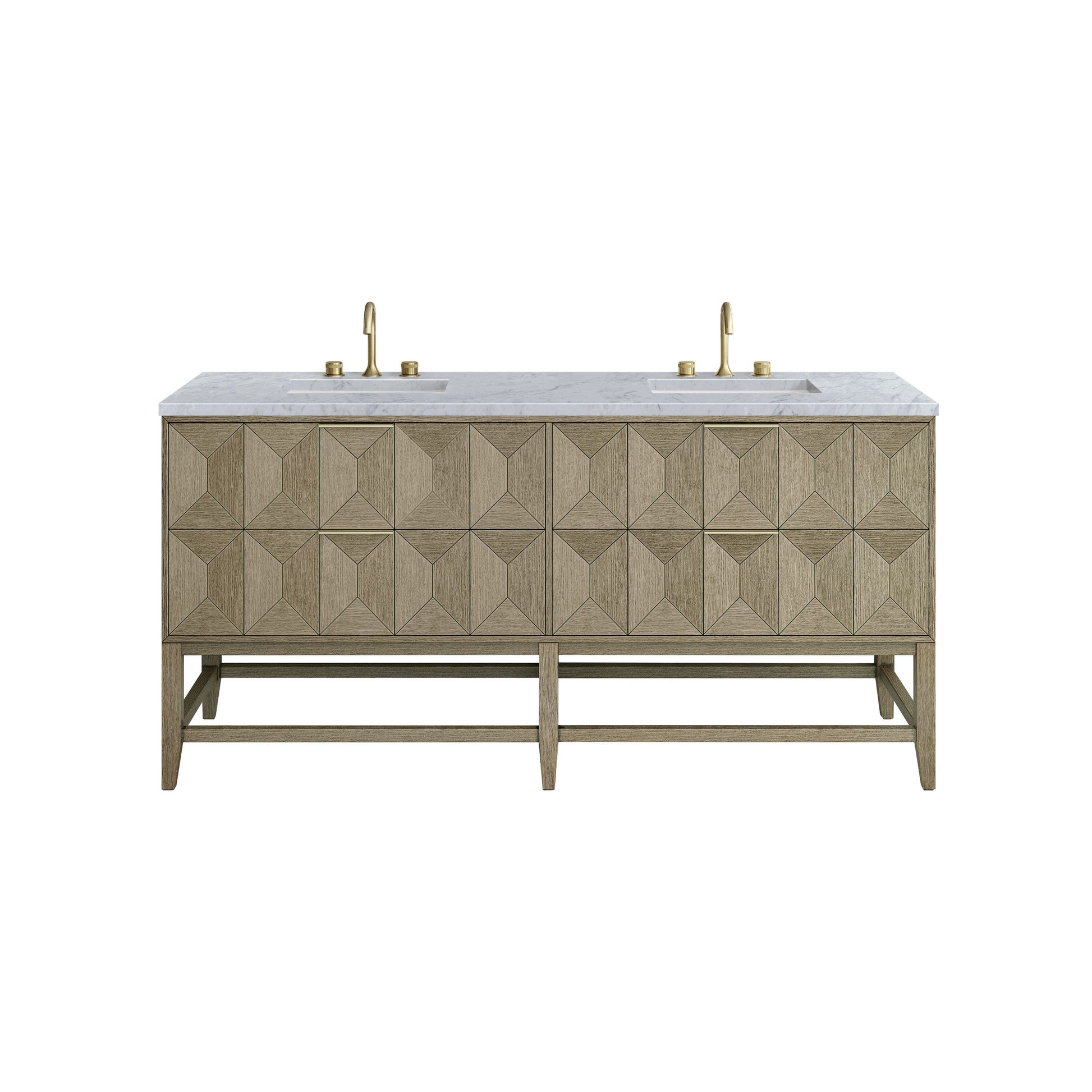 Pebble Oak / Carrara White - 3 Faucet Holes
