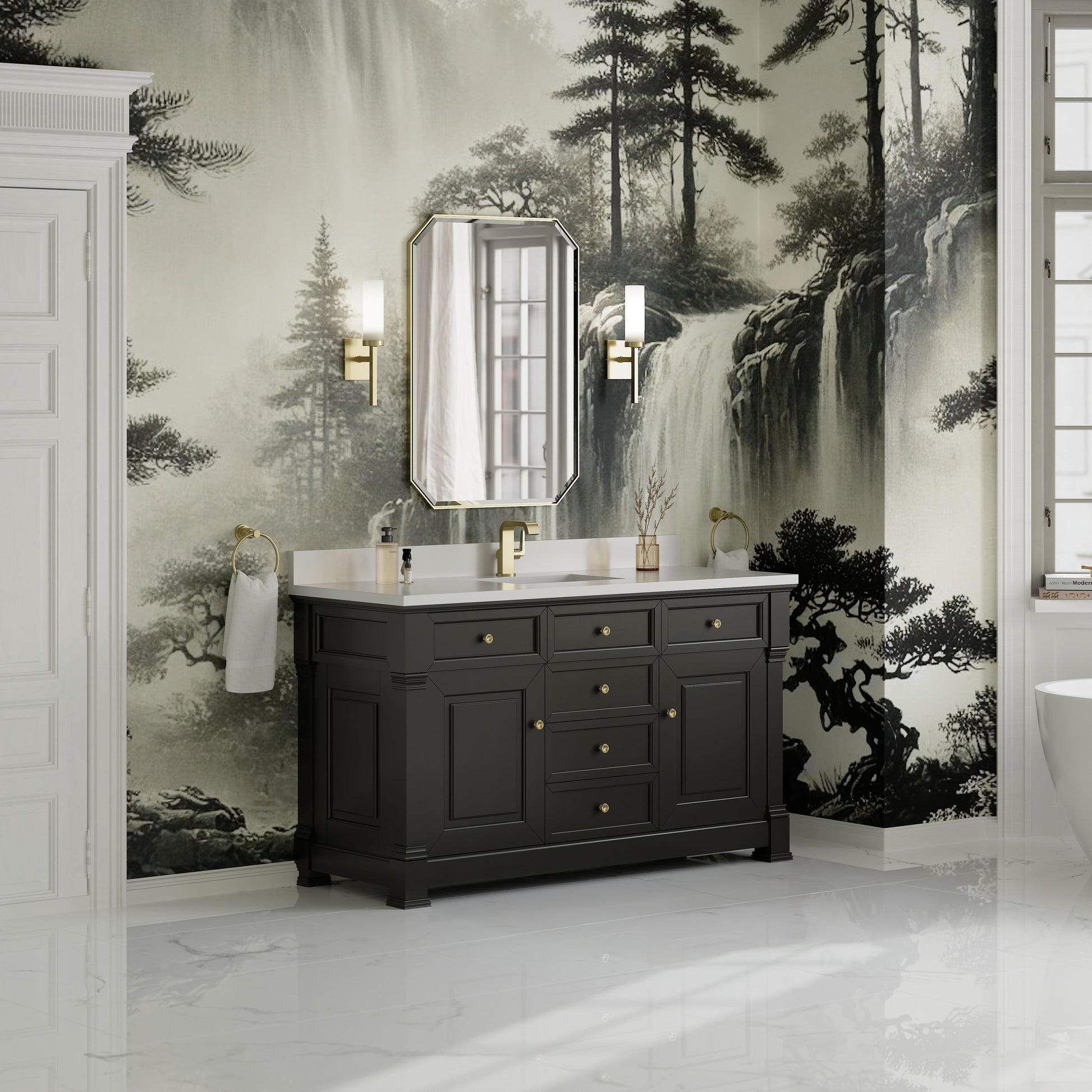 Black Onyx / White Zeus - 1 Faucet Hole