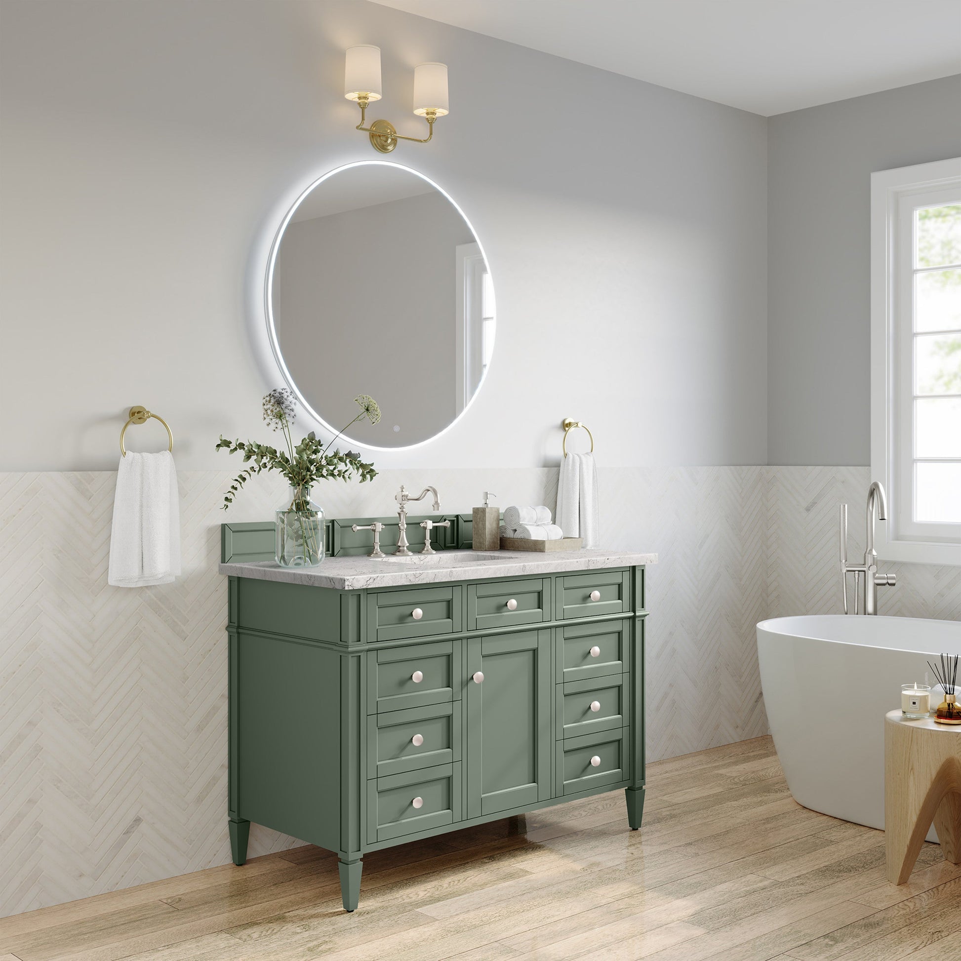 Smokey Celadon / Eternal Jasmine Pearl - 3 Faucet Holes